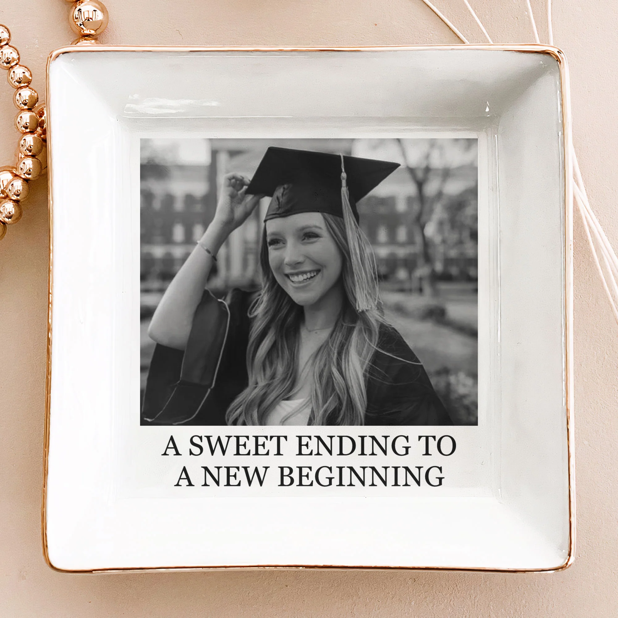 Custom Graduation Photo - Graduated Gifts For Her, Sister, Daughter, Friends - Personalized Photo Jewelry Dish - Image 2