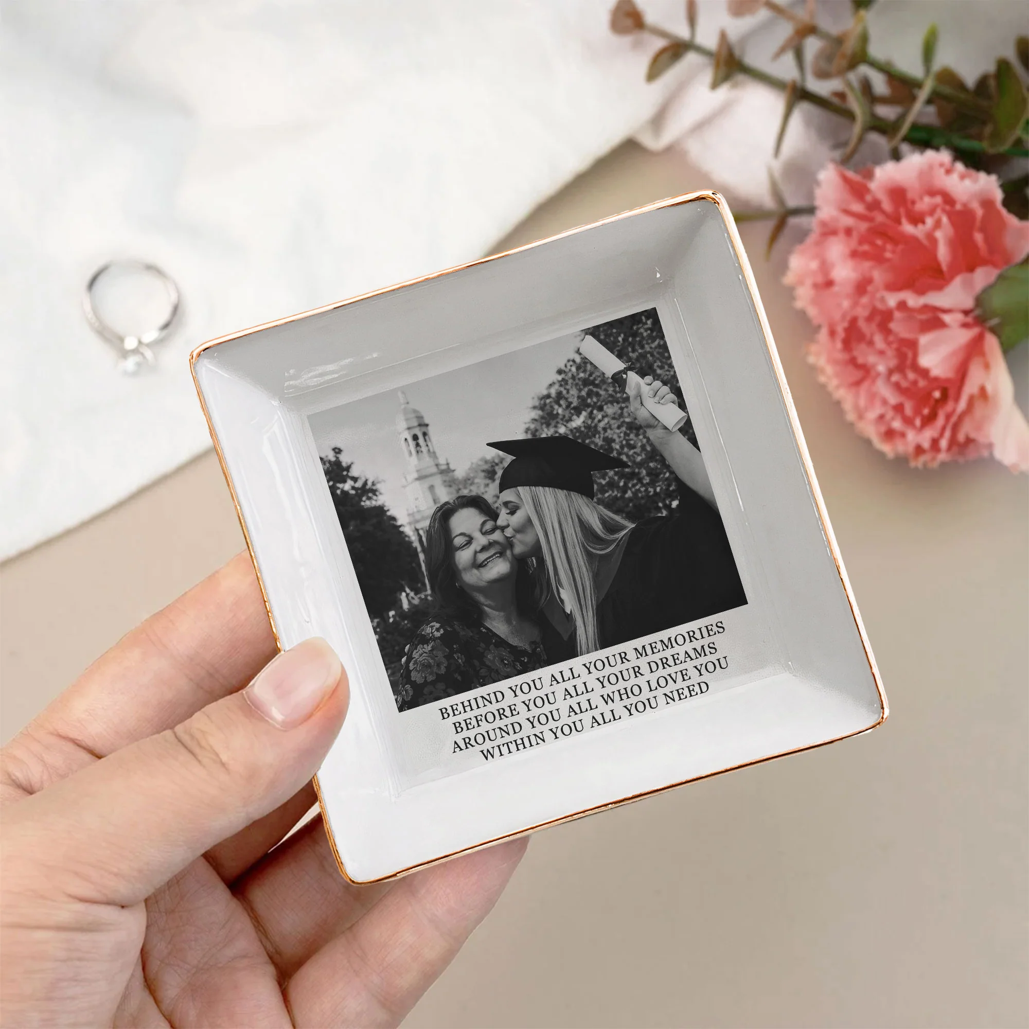 Custom Graduation Photo - Graduated Gifts For Her, Sister, Daughter, Friends - Personalized Photo Jewelry Dish - Image 4