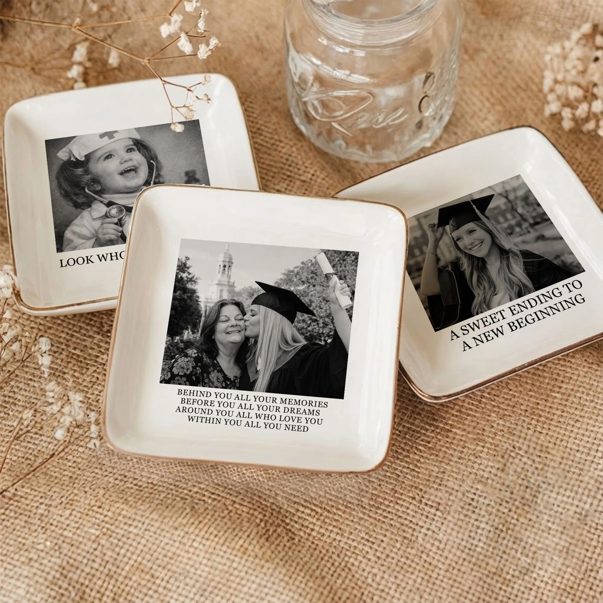 Custom Graduation Photo - Graduated Gifts For Her, Sister, Daughter, Friends - Personalized Photo Jewelry Dish - Image 5