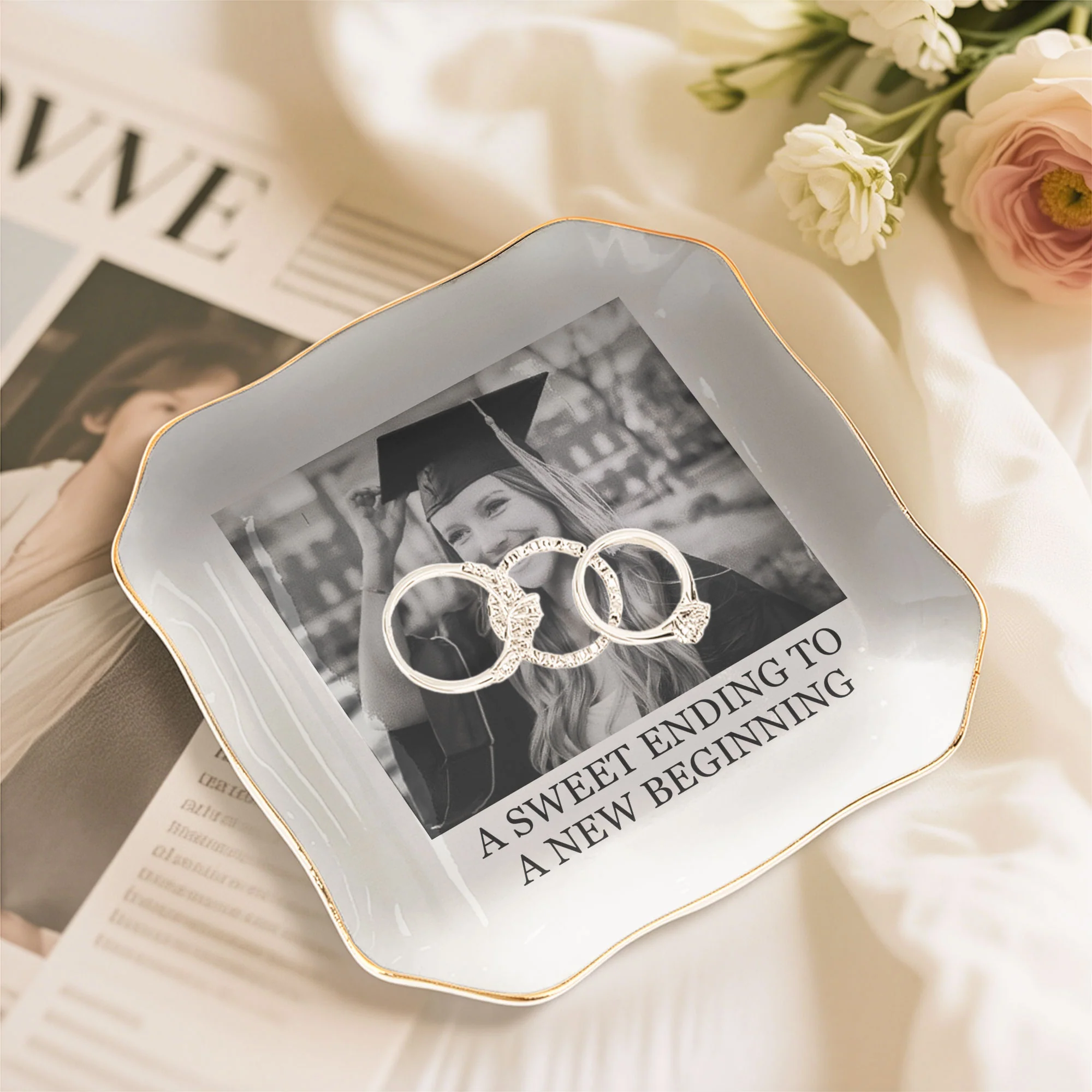 Custom Graduation Photo - Graduated Gifts For Her, Sister, Daughter, Friends - Personalized Photo Jewelry Dish - Image 7
