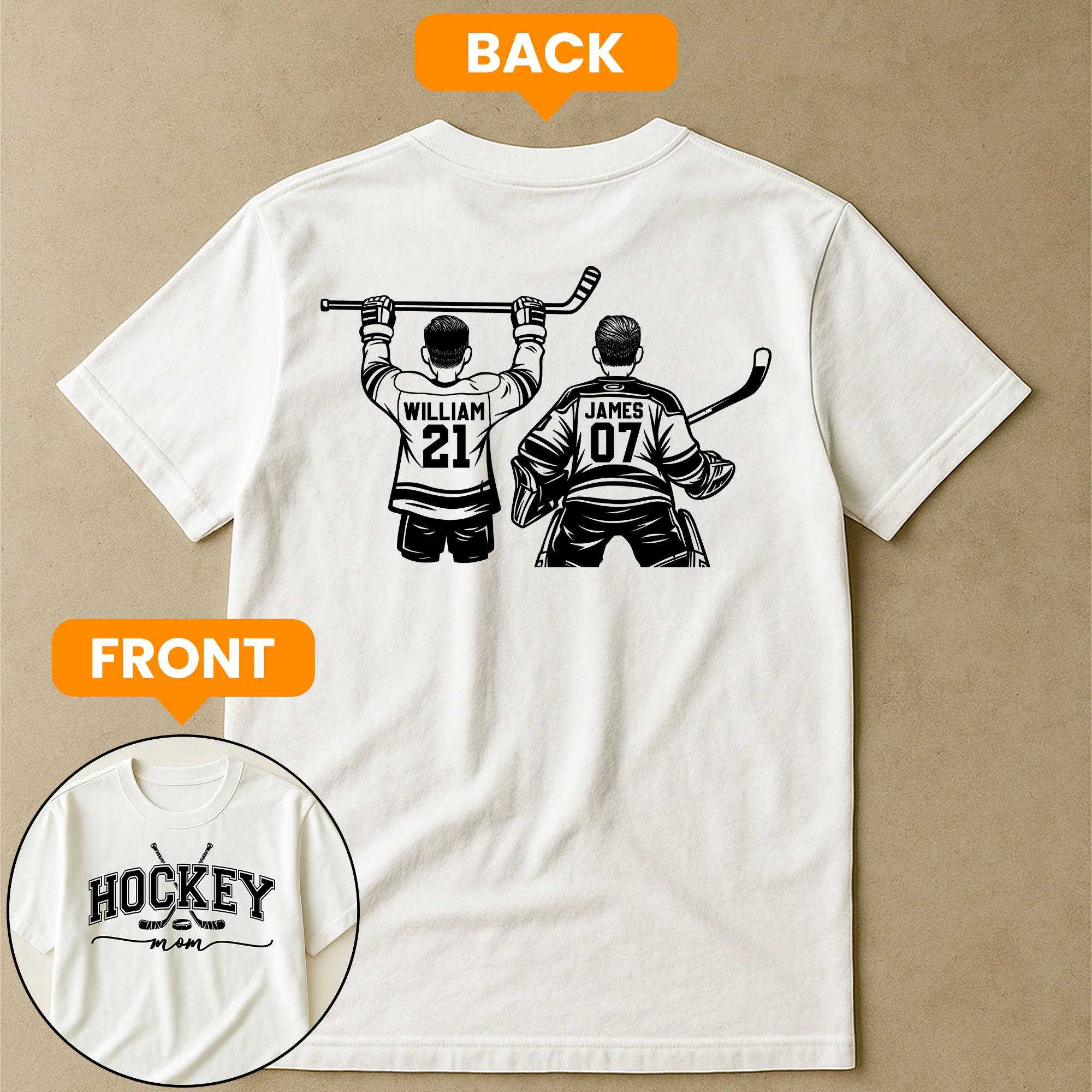 Custom Hockey Mom, Grandma - Personalized Shirt - Image 2
