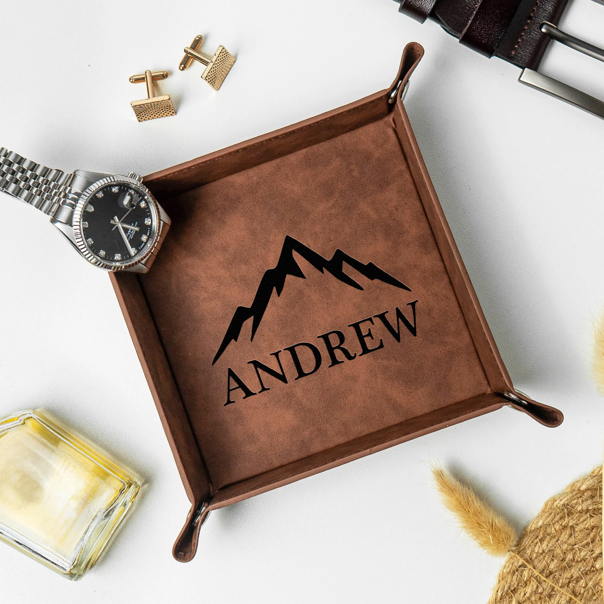 Custom Initial Names For Him, Son, Husband, Boyfriend, Coworkers - Personalized Valet Tray - Image 2