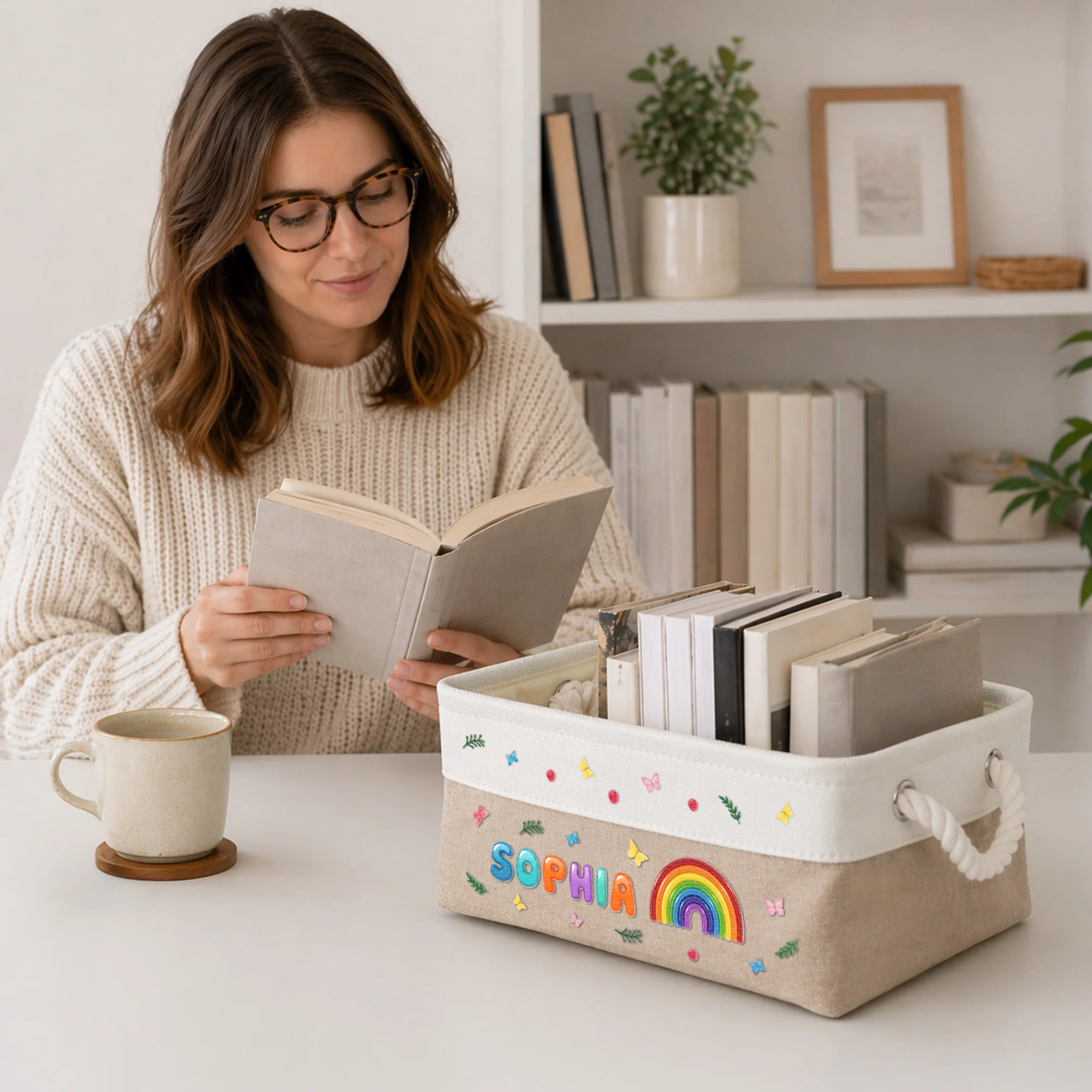 Custom Kid's Name, Rainbow Alphabet - Personalized Storage Basket - Image 6