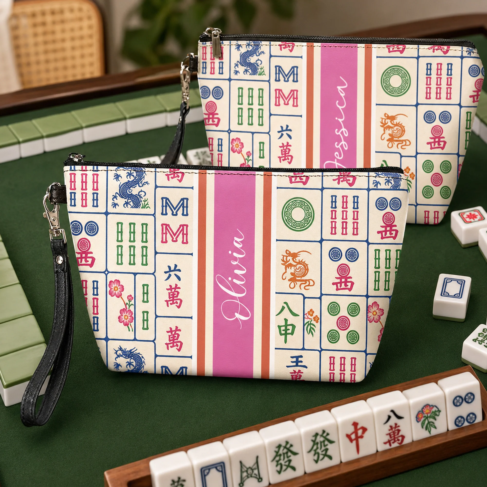 Custom Monogram, Name, Custom Mahjong Tile Bag Gift For Mahjong Lovers - Personalized Bag - Image 2