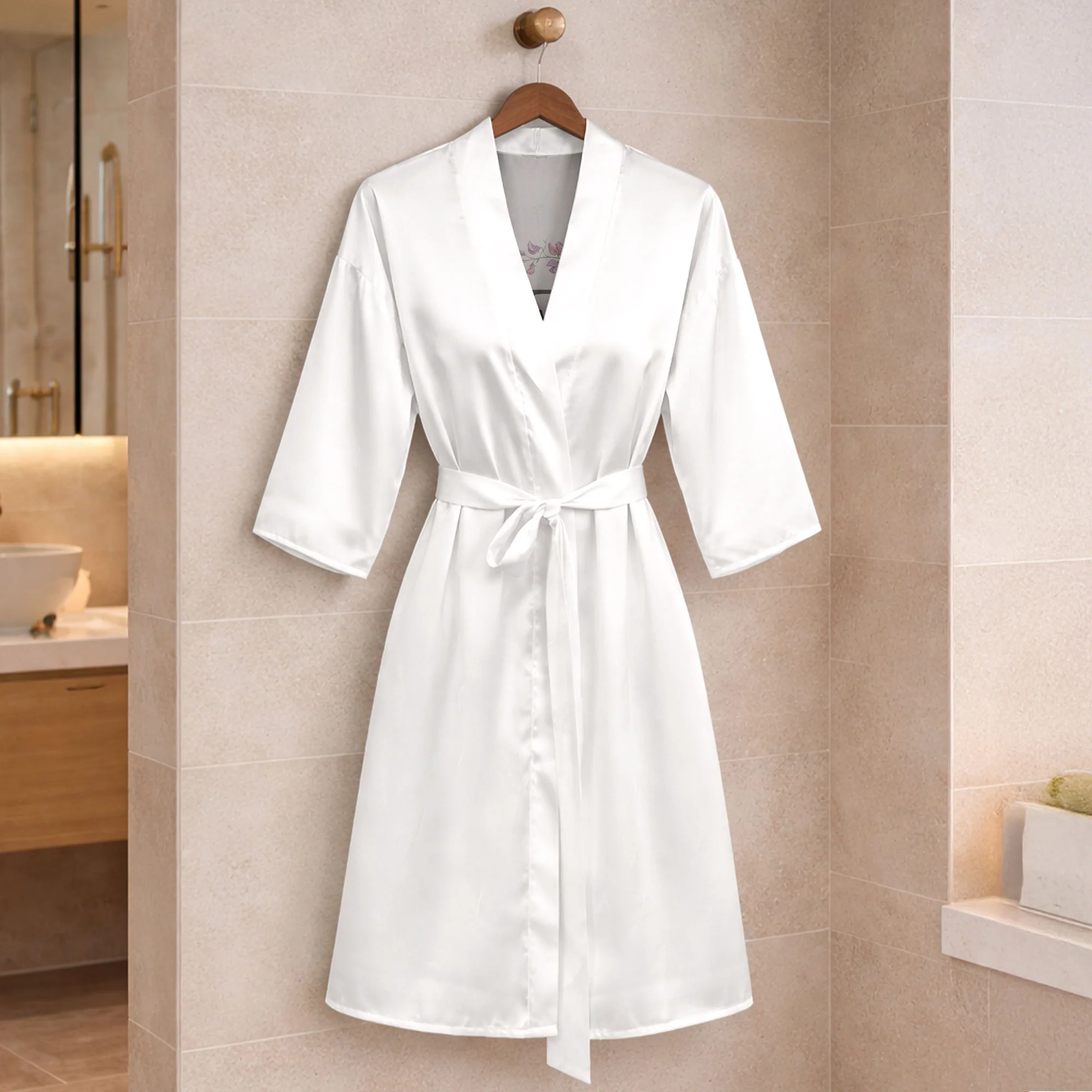 Custom Name And Birth Flower Bridesmaid Wedding Birthday Robe - Personalized Robe - Image 5