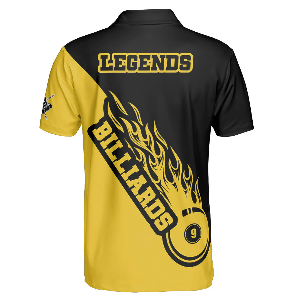 Custom Name Billiard Balls Flaming Pattern Polo Shirt - Custom Polo Shirt - Image 6