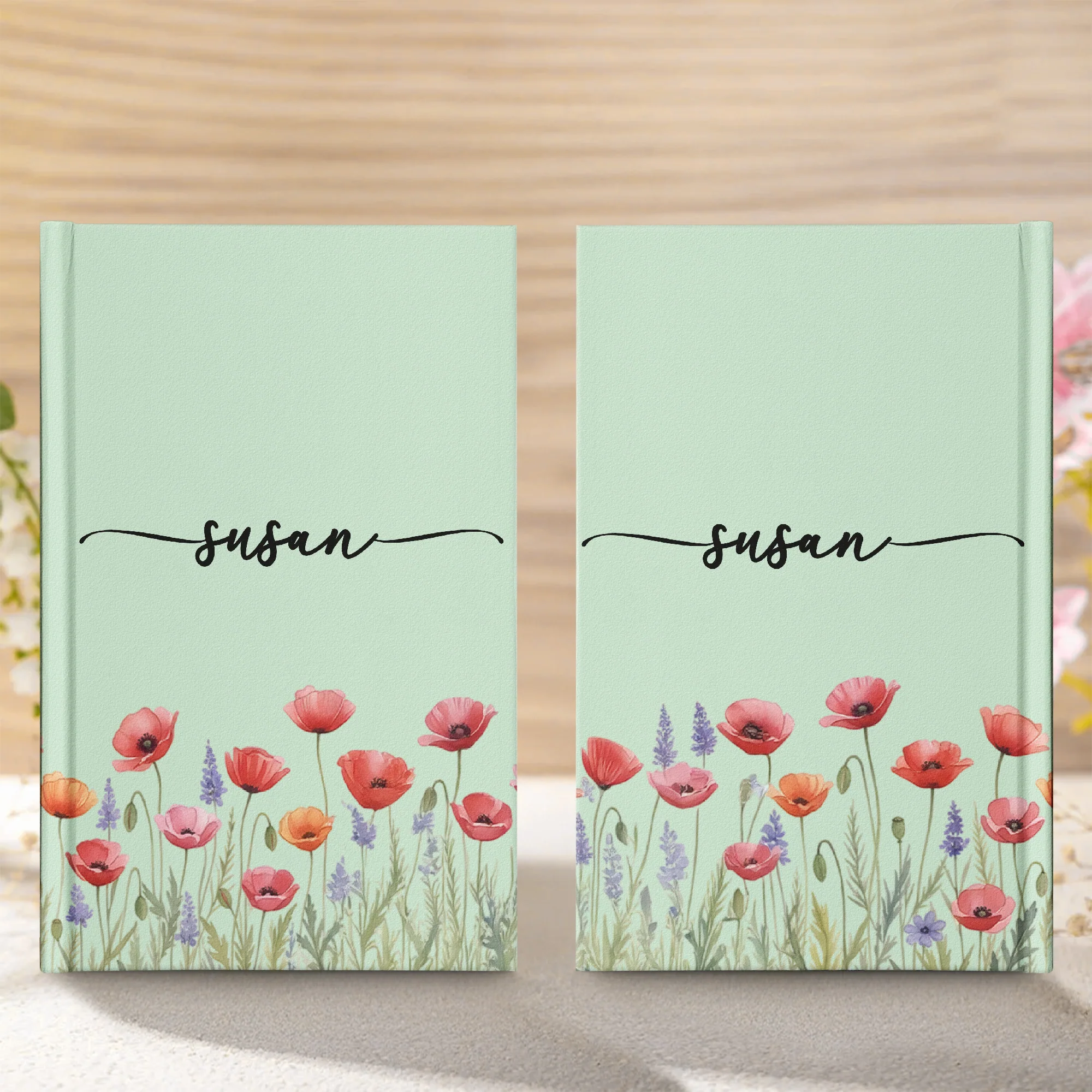 Custom Name & Birth Flower Birthday Gift For Her, Sisters, Daughter, Friends - Personalized Journal - Image 3