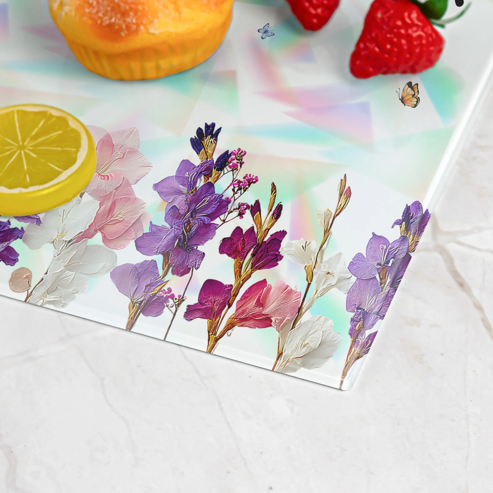 Custom Name & Birth Flower Faux Pressed Flower - Personalized Cutting Board - Image 6