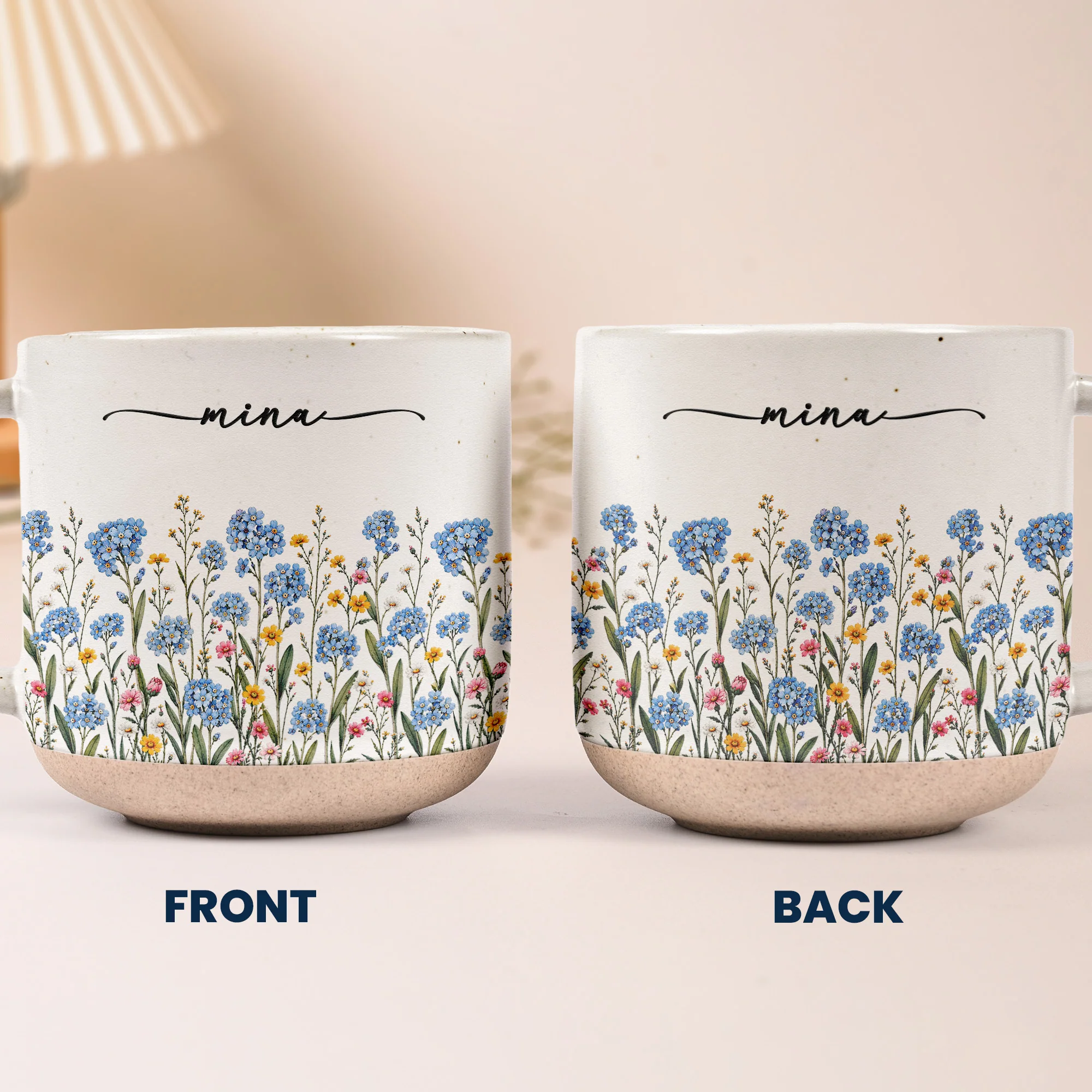 Custom Name & Birth Flower For Her, Coworkers, Daughter, Friends Pottery Cup - Personalized Mug - Image 6