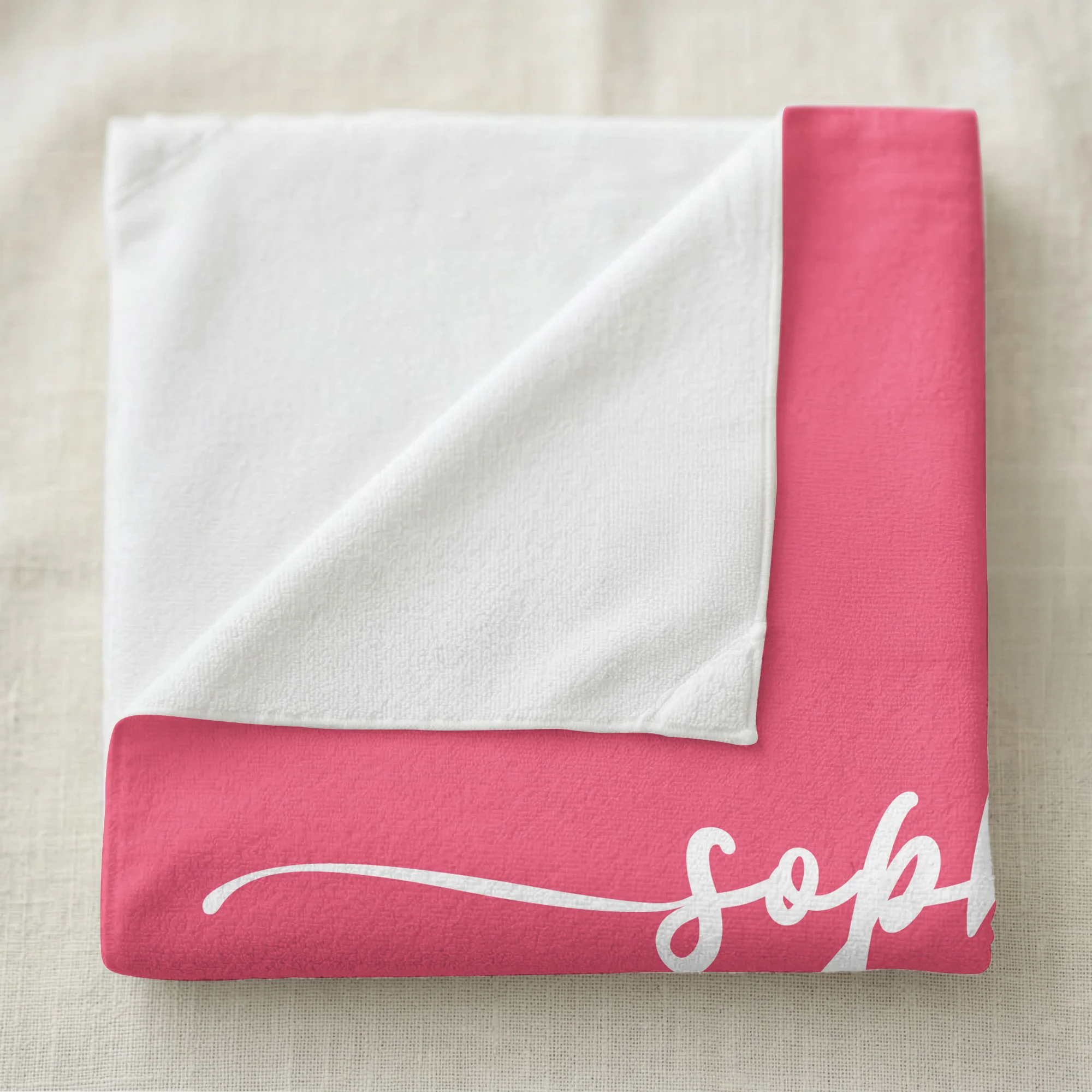 Custom Name & Birth Flower Gift For Her, Sisters, Daughter, Friends - Personalized Beach Towel - Image 4