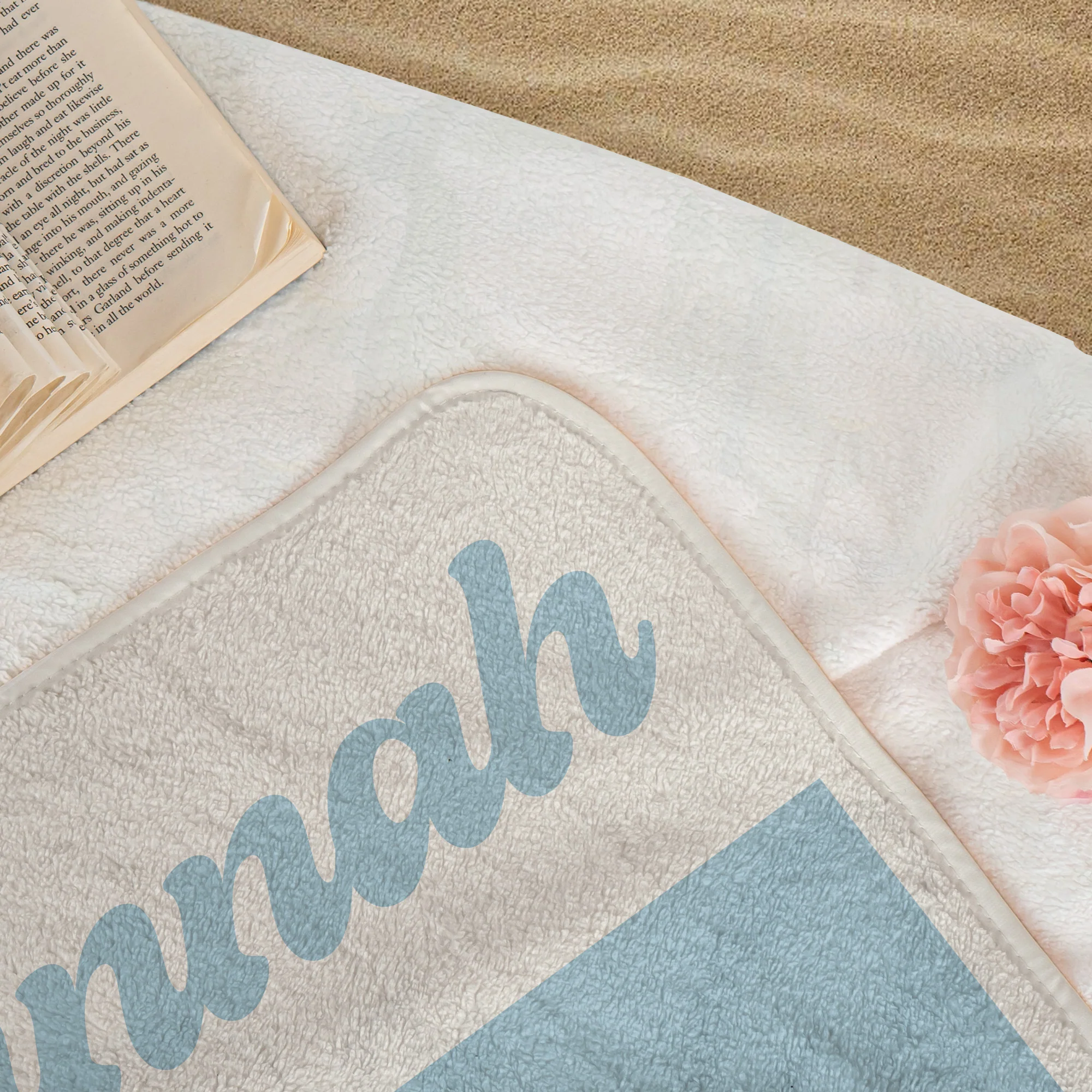 Custom Name Birth Flower Vintage Art - Personalized Quick-Dry Beach Towel - Image 6
