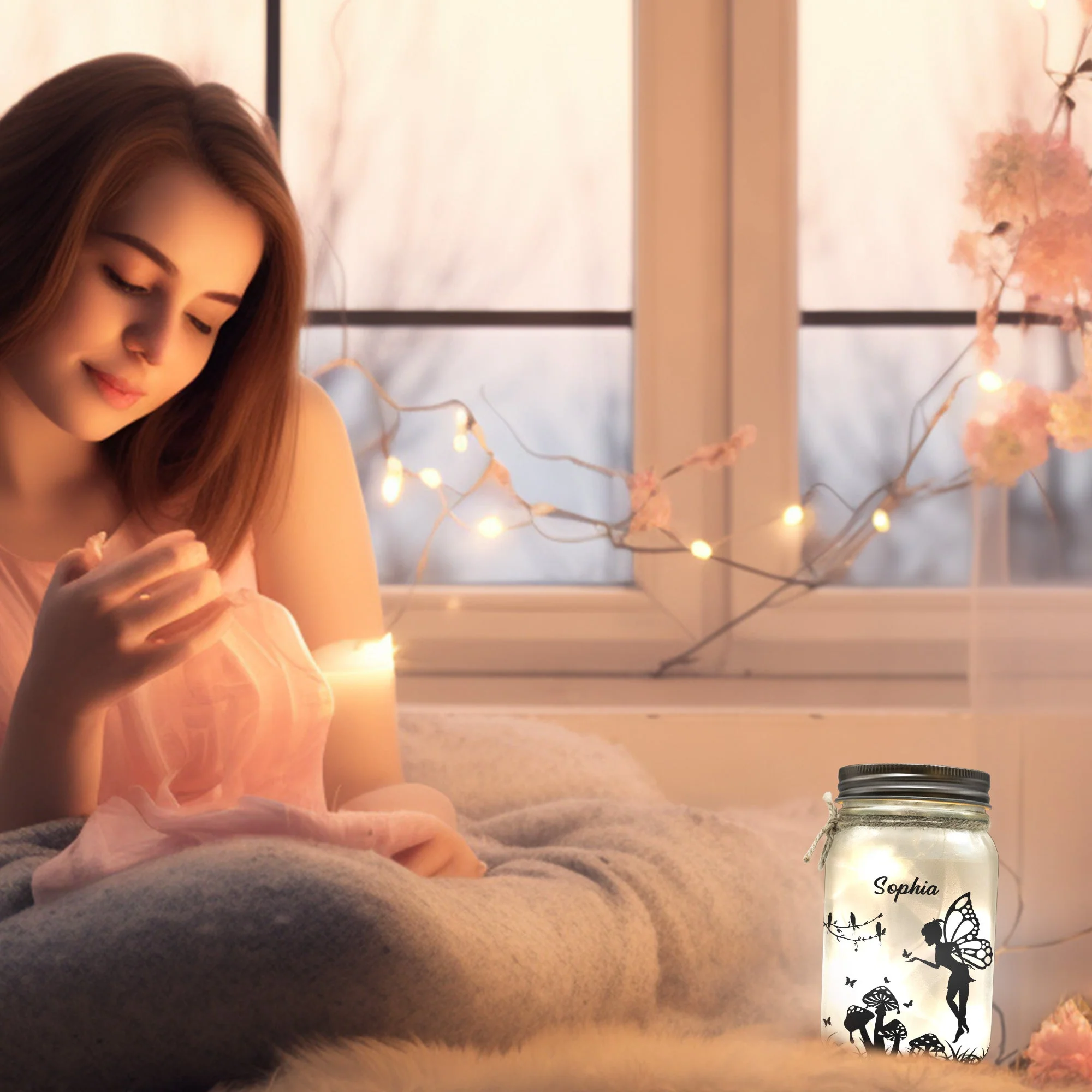 Custom Name Fairy Lantern - Personalized Mason Jar Light - Image 5