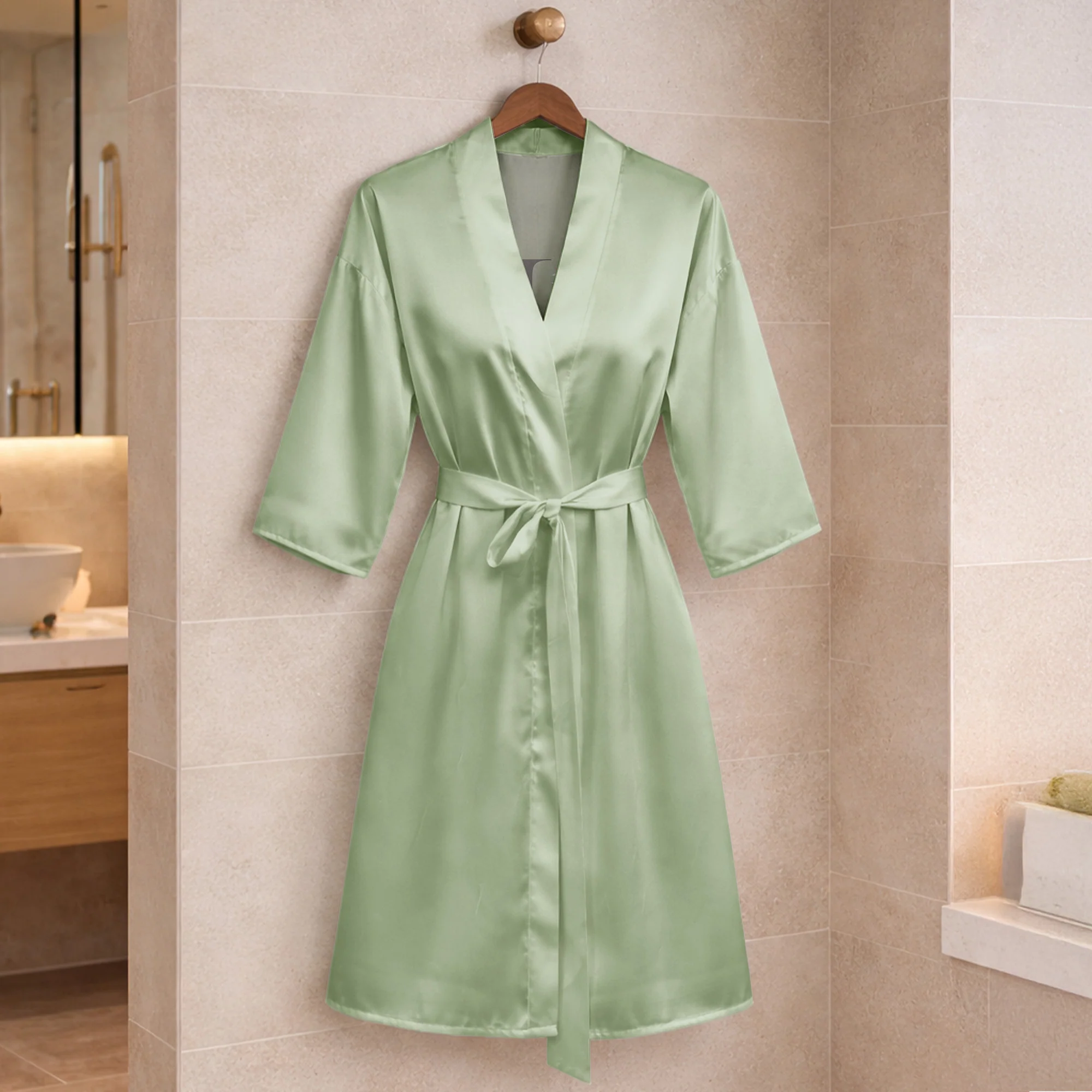 Custom Name Floral Monogram Wedding Robe Matching Bridesmaid Robe - Personalized Robe - Image 6