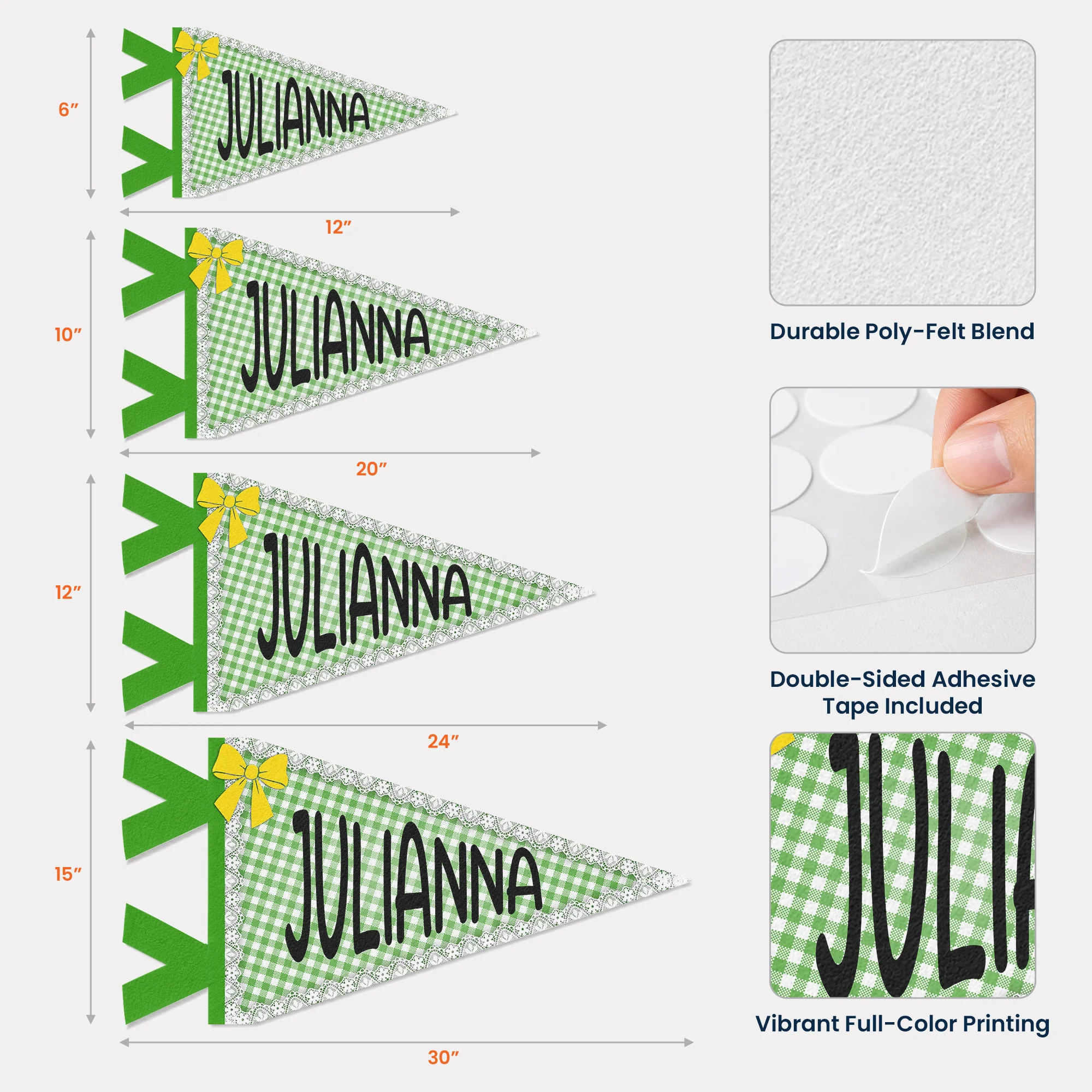 Custom Name For College Door - Personalized Pennant - Image 5