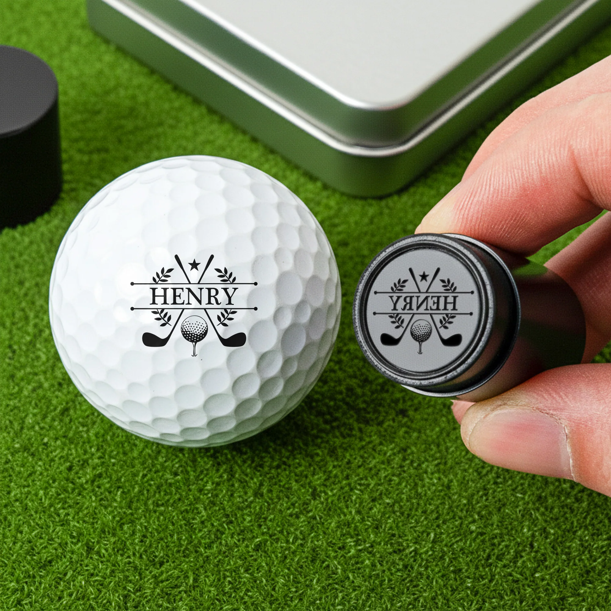 Custom Name For Golfers, Dad, Husband, Buddies, Golf Lovers - Personalized Golf Ball Stamp - Image 2