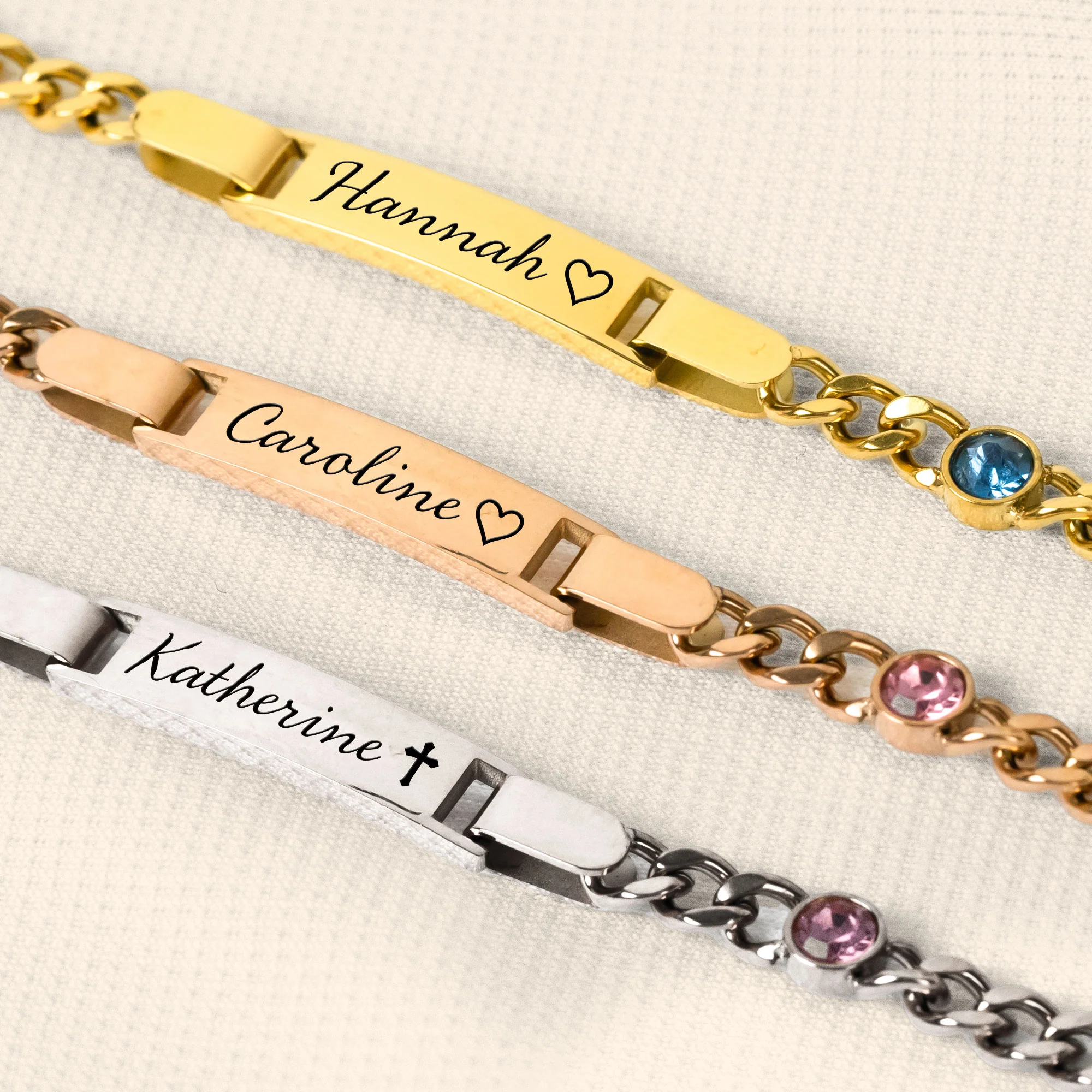 Custom Name Gift For Friends - Personalized Stainless Steel Engraved Name Bracelet