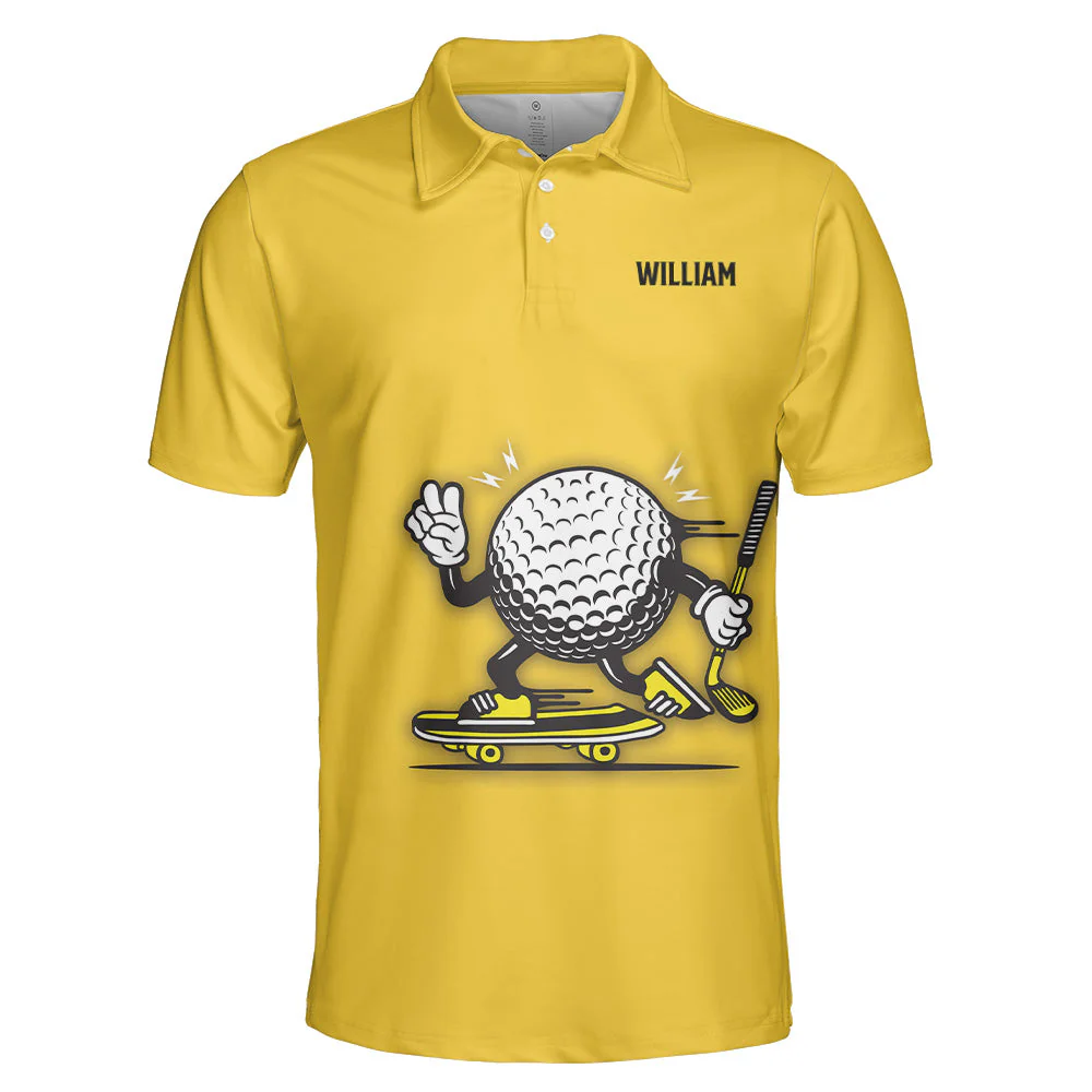 Custom Name Golf Polo Shirt With Skater Golf Ball - Custom Golf Shirt - Image 4