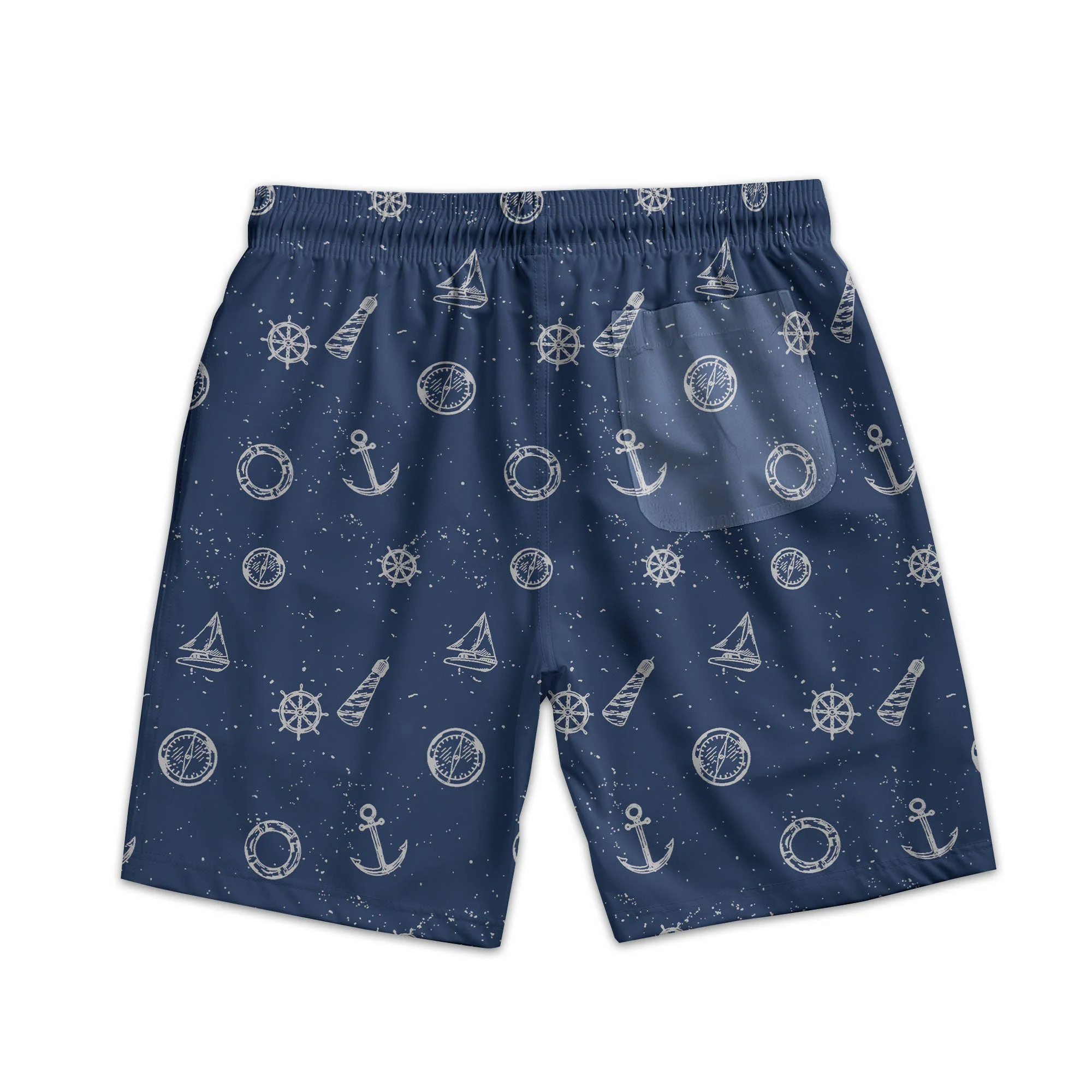 Custom Name In Nautical Flag - Personalized Men's Beach Shorts - Image 4