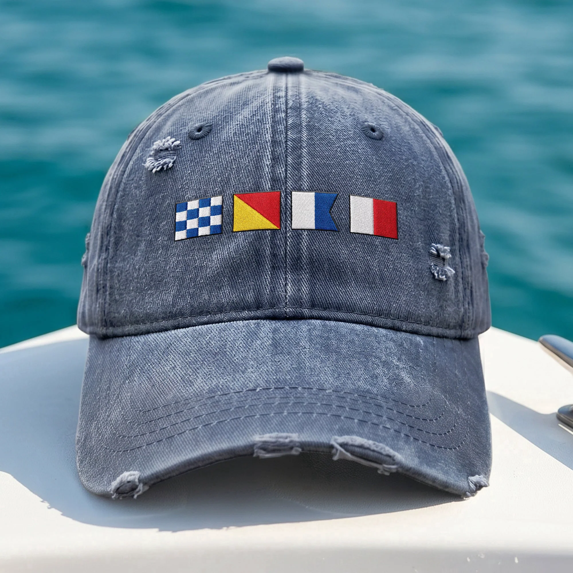 Custom Name In Nautical Flags - Personalized Cap