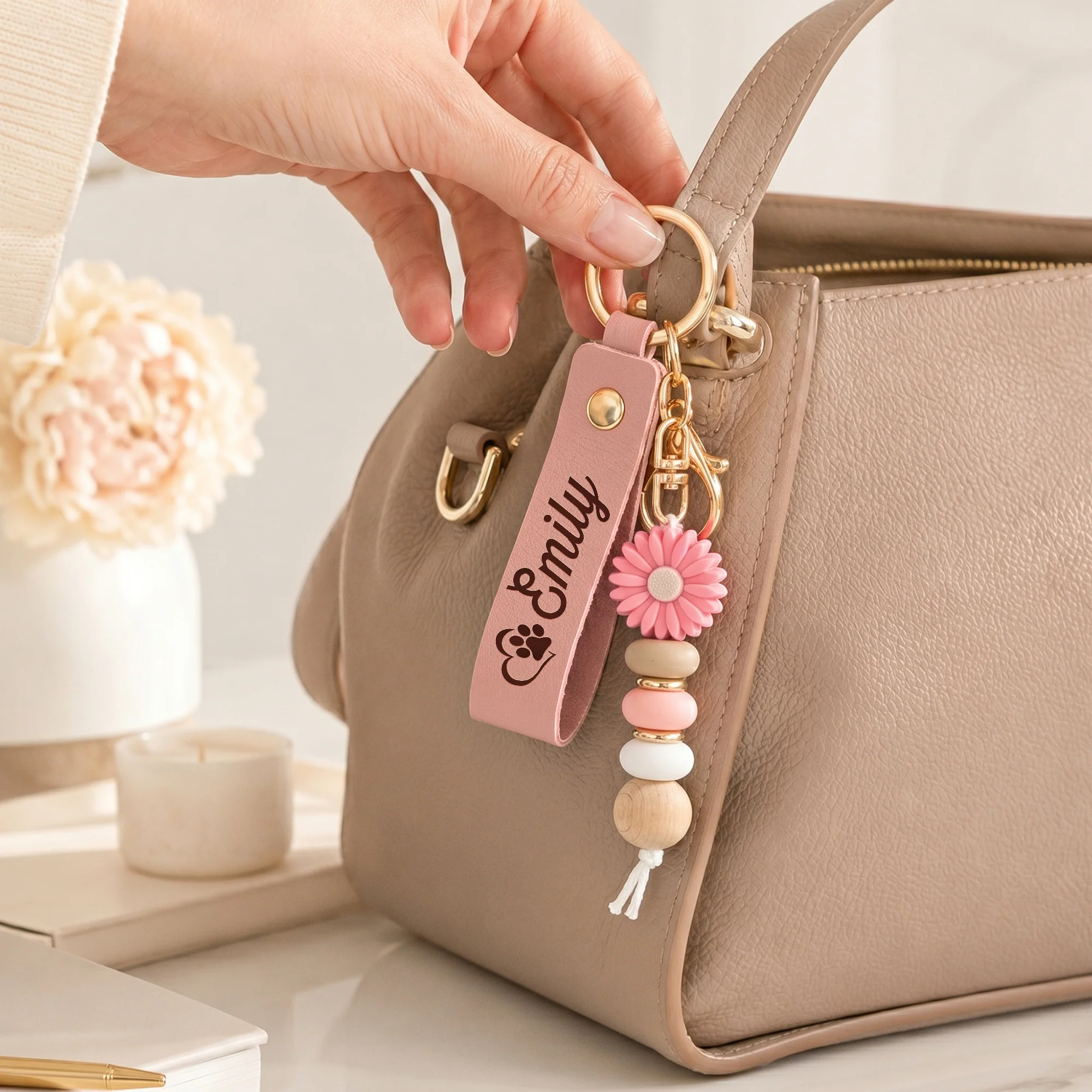 Custom Name Keychain Memorial Gifts Loss Of Pet Gifts - Personalized Beaded Keychain - Image 4