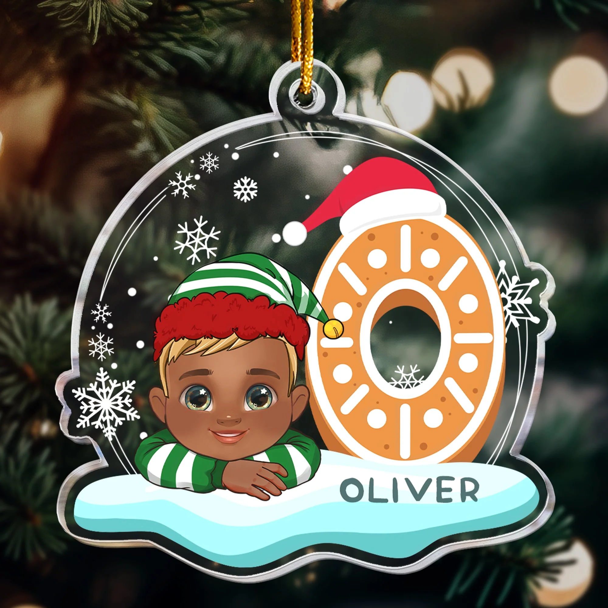 Custom Name Letter Christmas Kids - Personalized Acrylic Ornament - Image 5