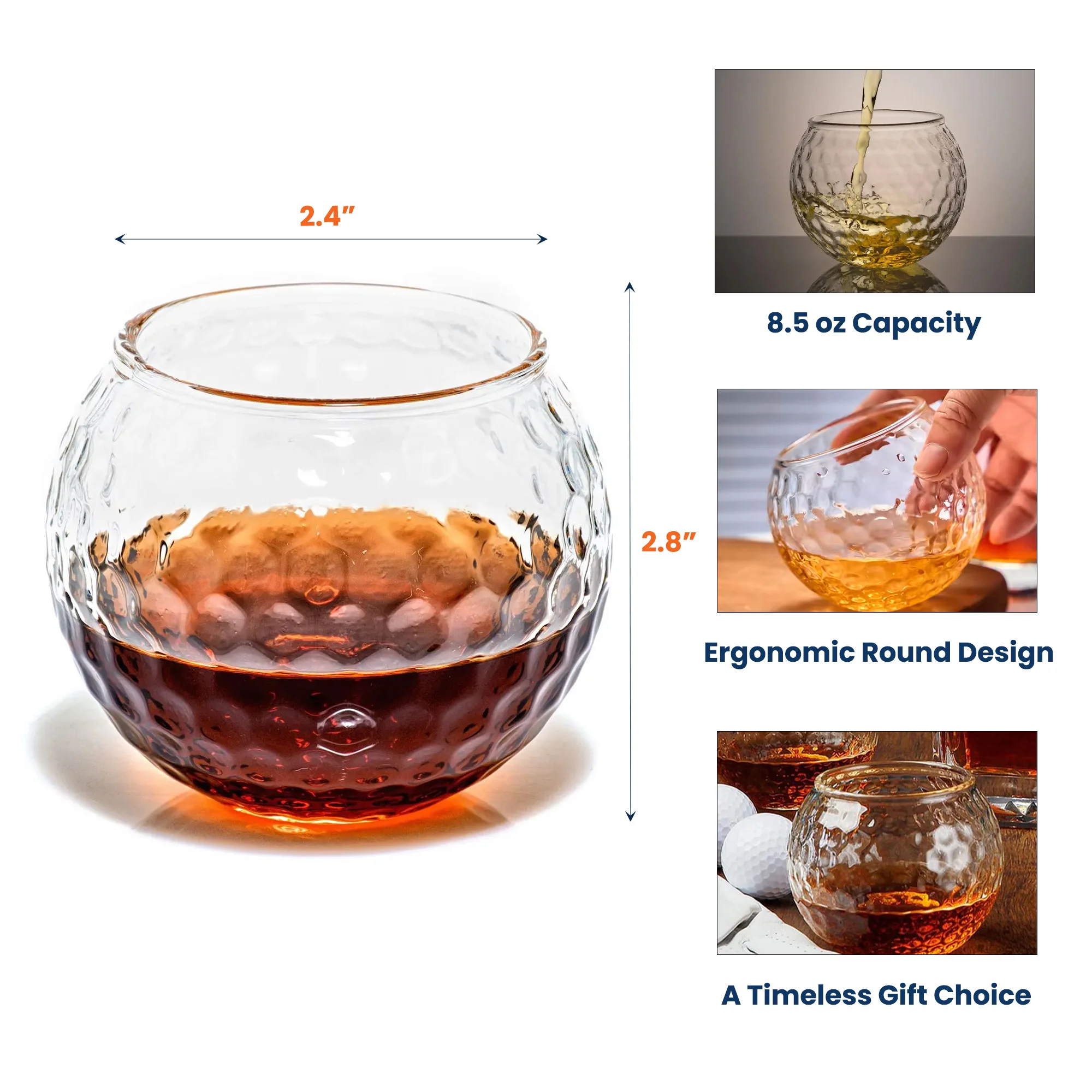 Custom Name Monogram For Men, Golf Lovers, Husband, Dad, Grandpa - Personalized Golf Whiskey Glass - Image 5