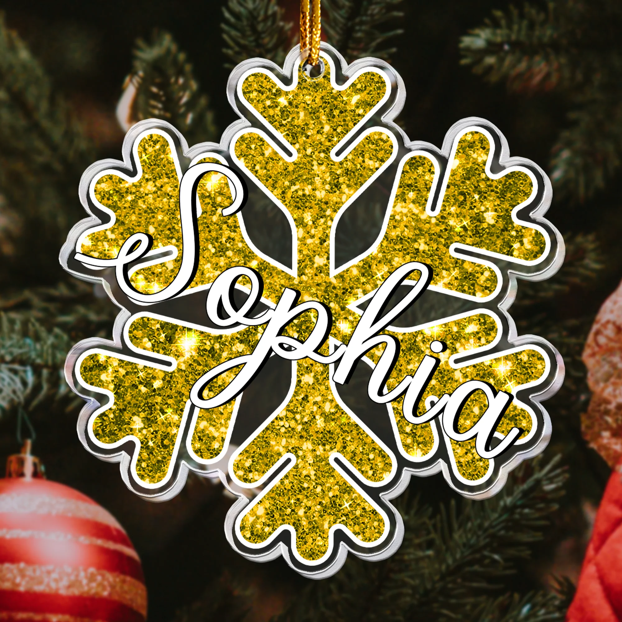 Custom Name Snowflakes For Family, Friends - Personalized Acrylic Ornament - Image 3