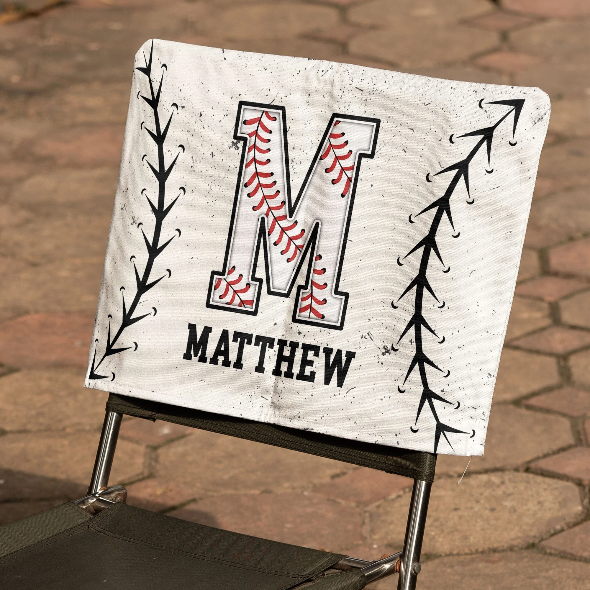 Custom Name With Baseball Pattern Chair Cover - Personalized Folding Chair Cover - Image 5