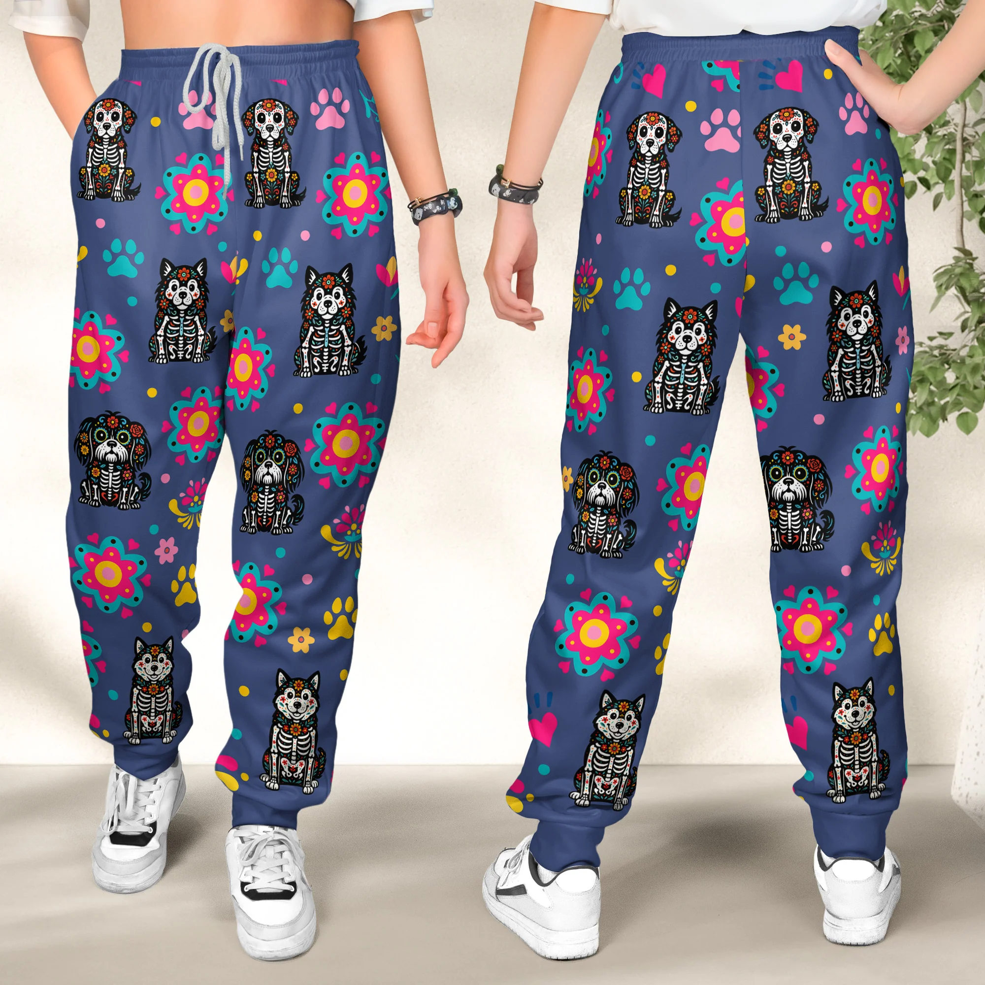 Custom Pet Day Of The Dead - Personalized Sweatpants - Image 2