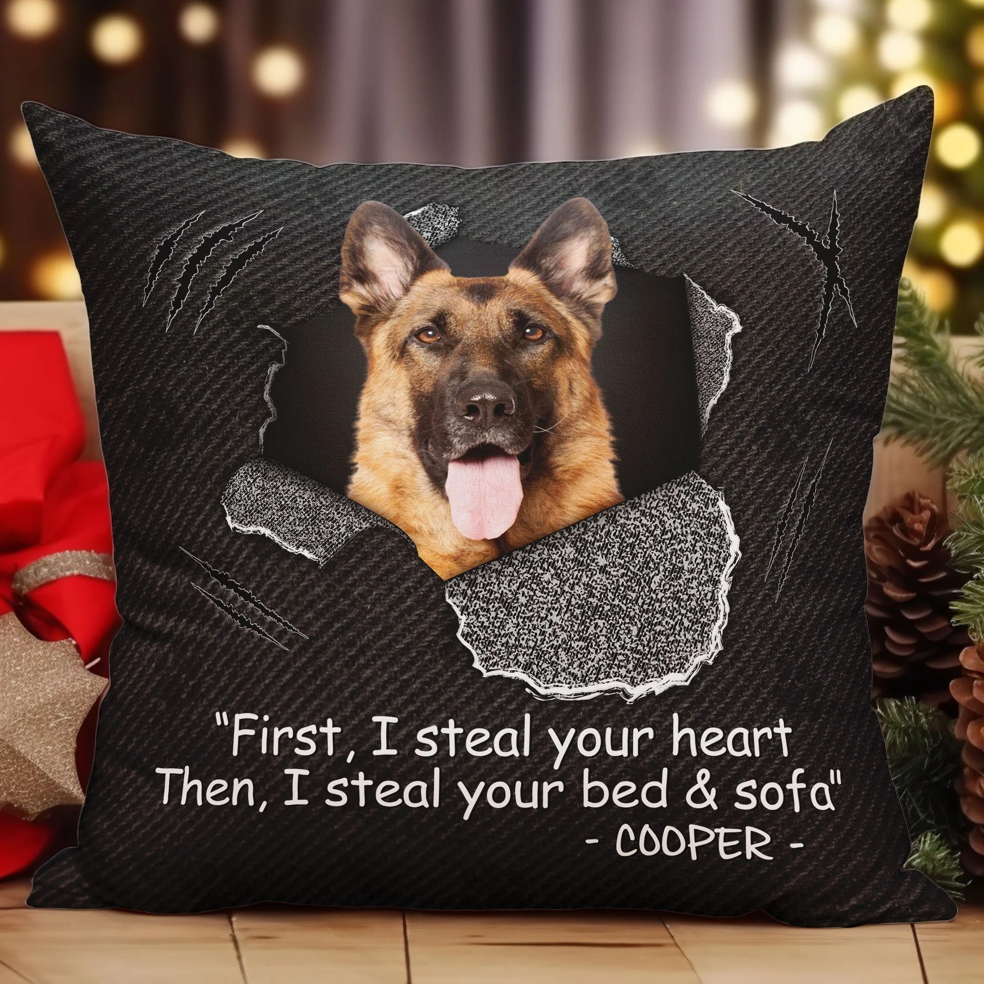 Custom Pet Face Steal Your Heart - Personalized Photo Pillow (Insert Included) - Image 4