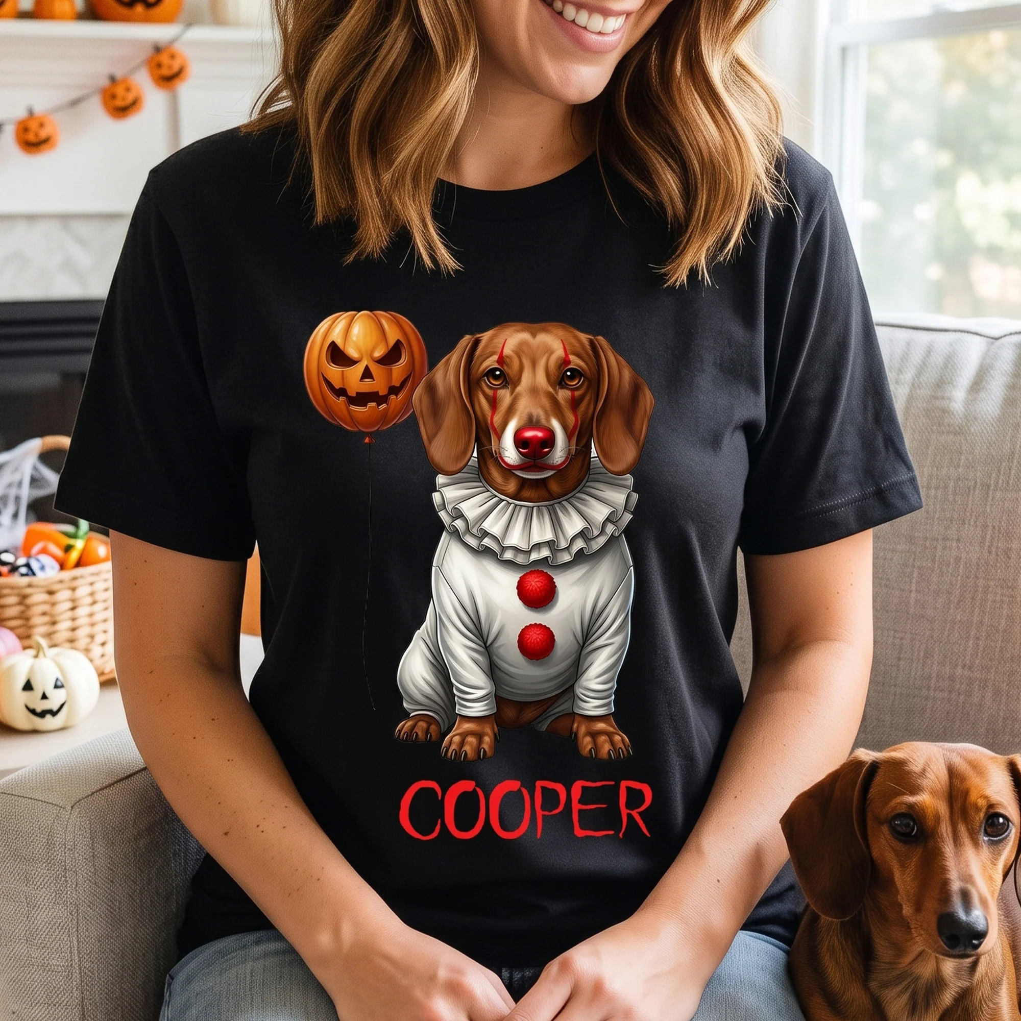 Custom Pet Photo Creepy Clown - Personalized Shirt - Image 2