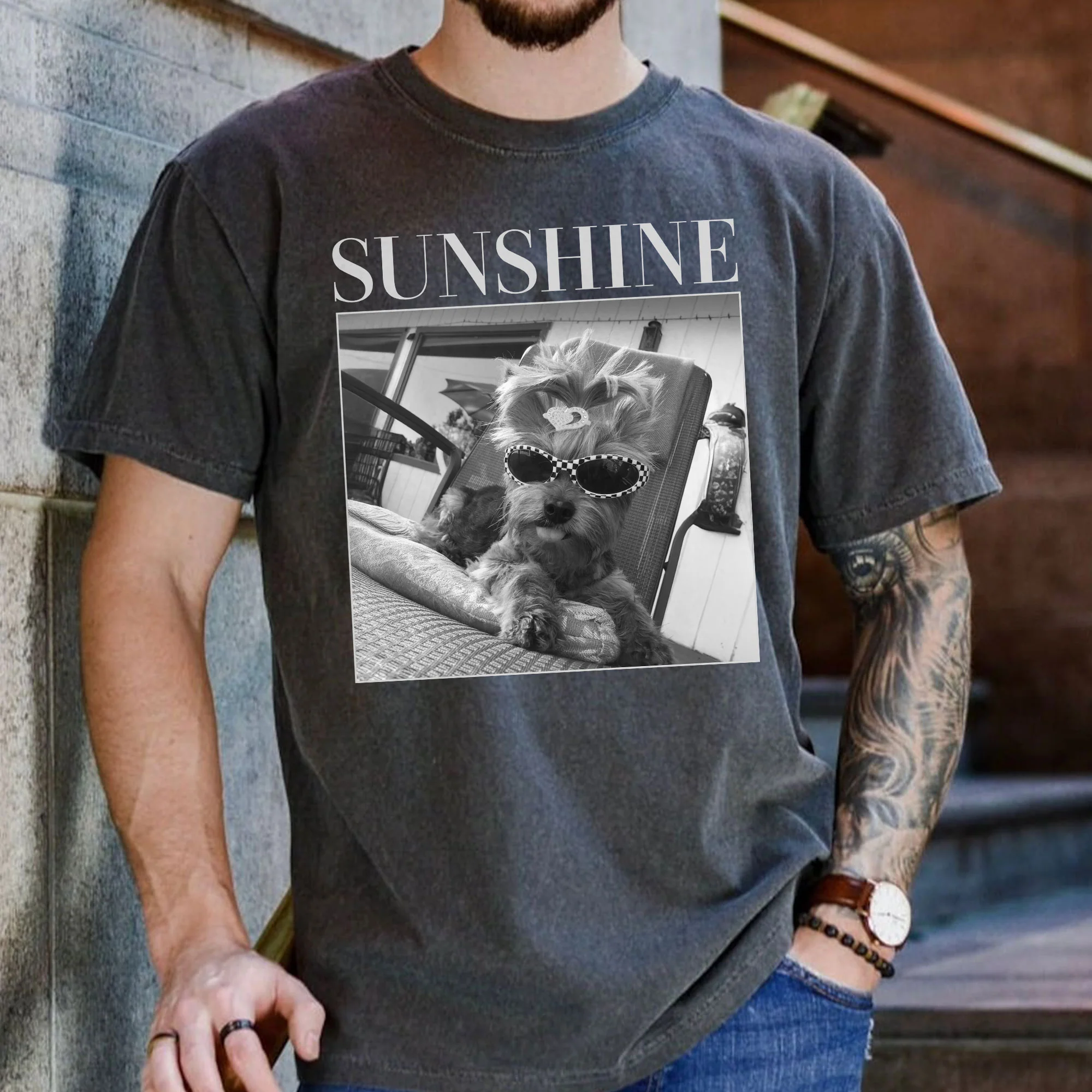 Custom Pet Photo - Personalized Photo Comfort Tee - Image 5