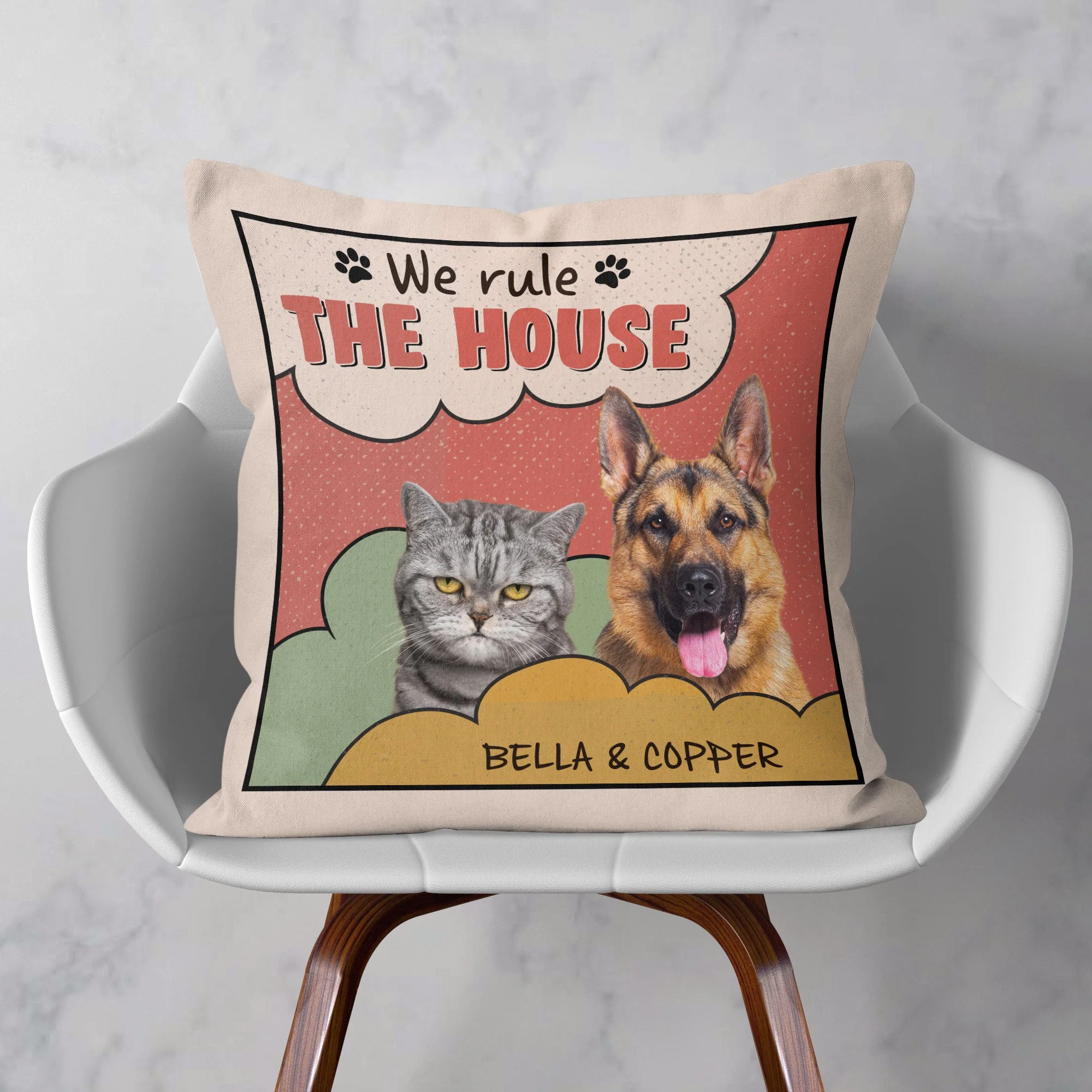 Custom Pet Photo We Rule The House  - Personalized Photo Pillow (Insert Included) - Image 5