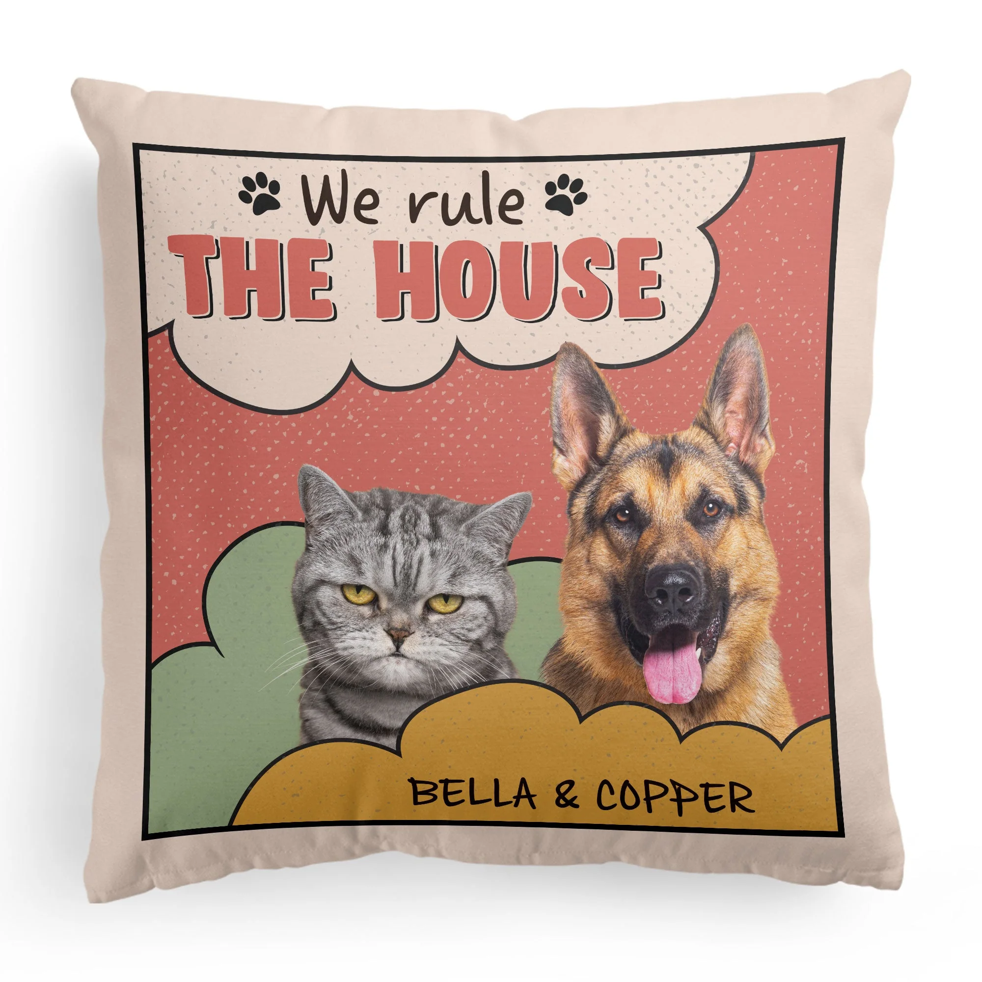 Custom Pet Photo We Rule The House  - Personalized Photo Pillow (Insert Included) - Image 7
