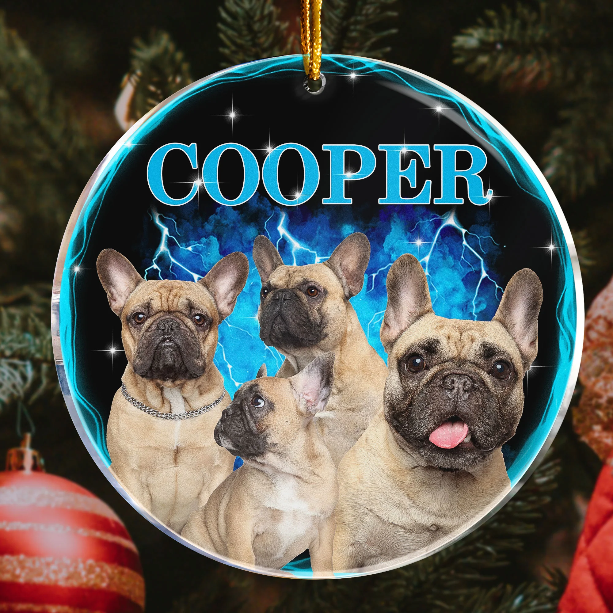 Custom Pet Photos Bootleg Style - Personalized Acrylic Photo Ornament - Image 4
