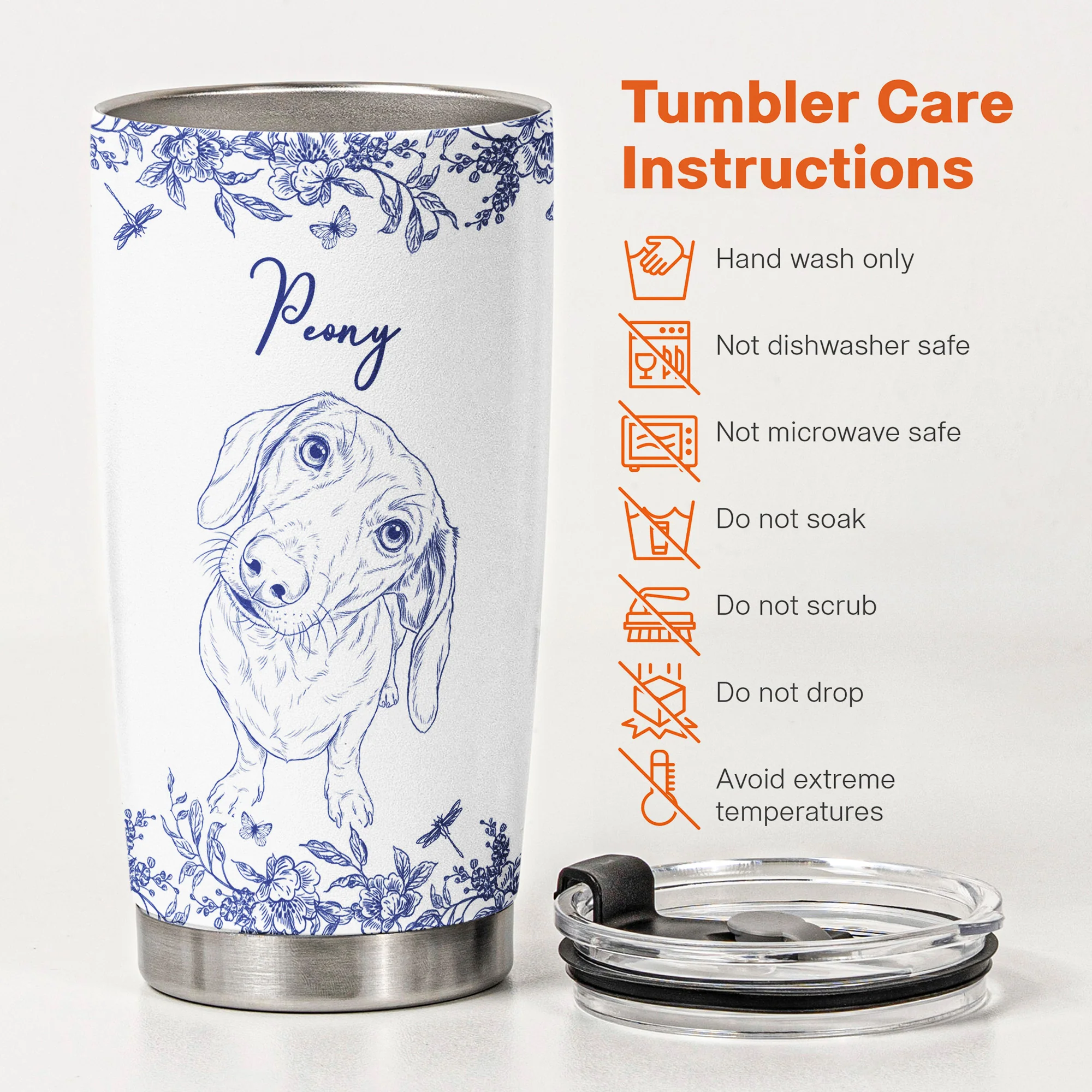Custom Pet Portrait Cup Gift For Dog Lover, Cat Lover - Personalized Tumbler Cup - Image 7