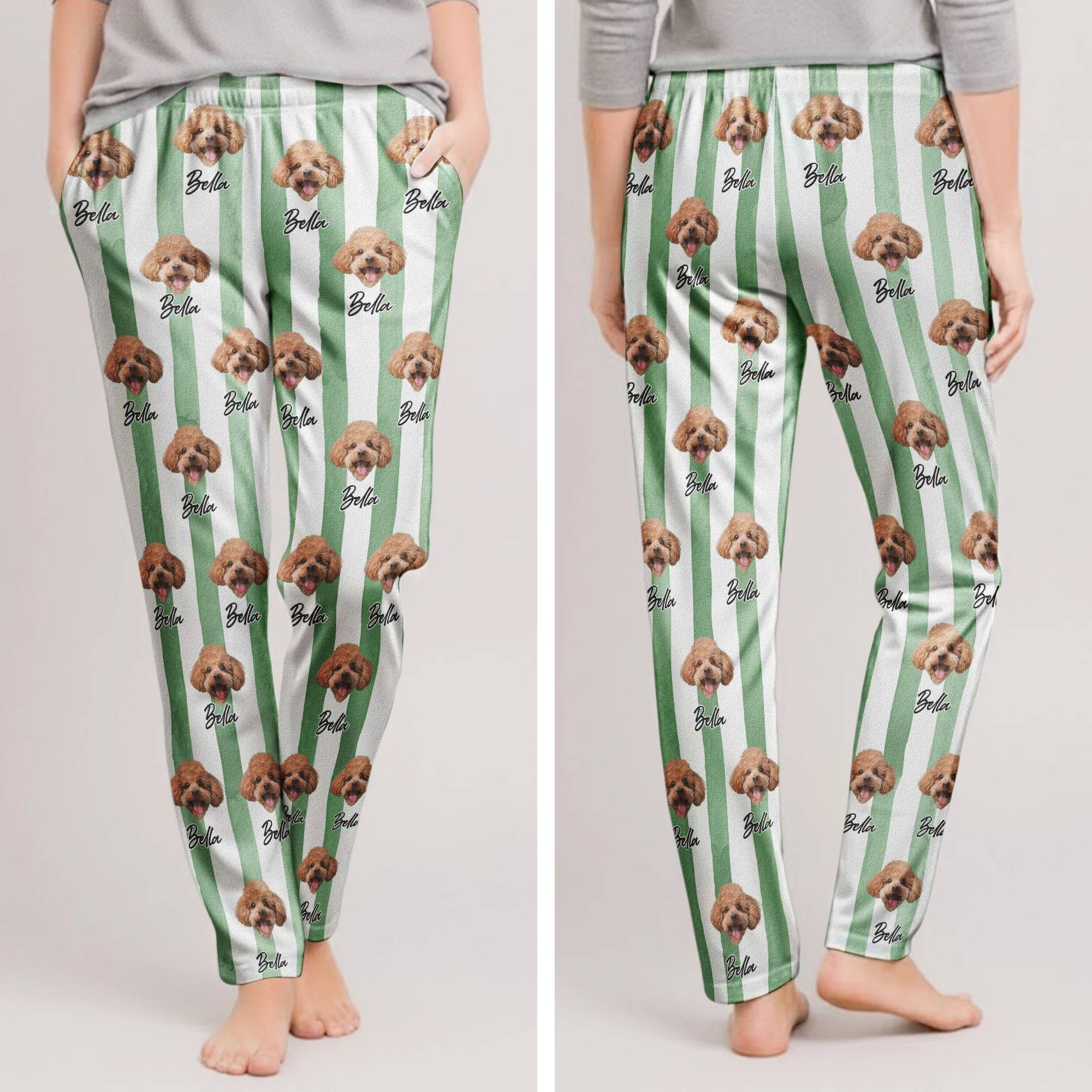 Custom Pet Portrait Dog Lover Cat Lover Gift - Personalized Photo Lounge Pants - Image 4