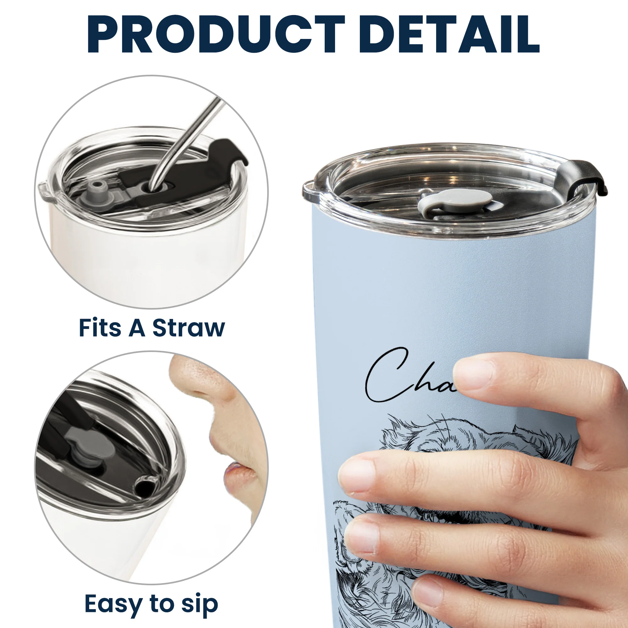 Custom Pet Portrait Gift For Dog Lover, Cat Lover - Personalized Tumbler - Image 8
