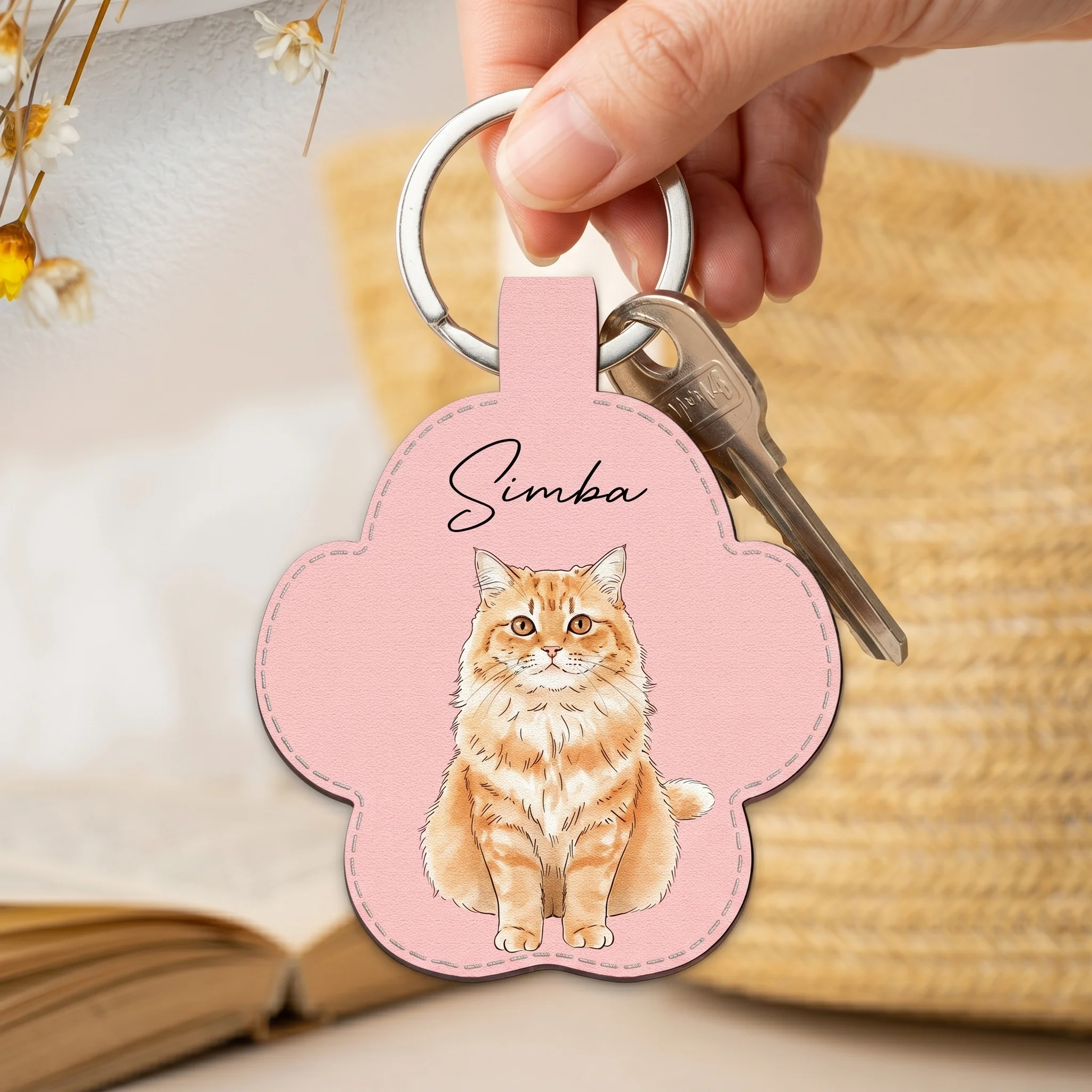 Custom Pet Portrait Gift For Dog Lover, Cat Lover Watercolor - Personalized Keychain - Image 6