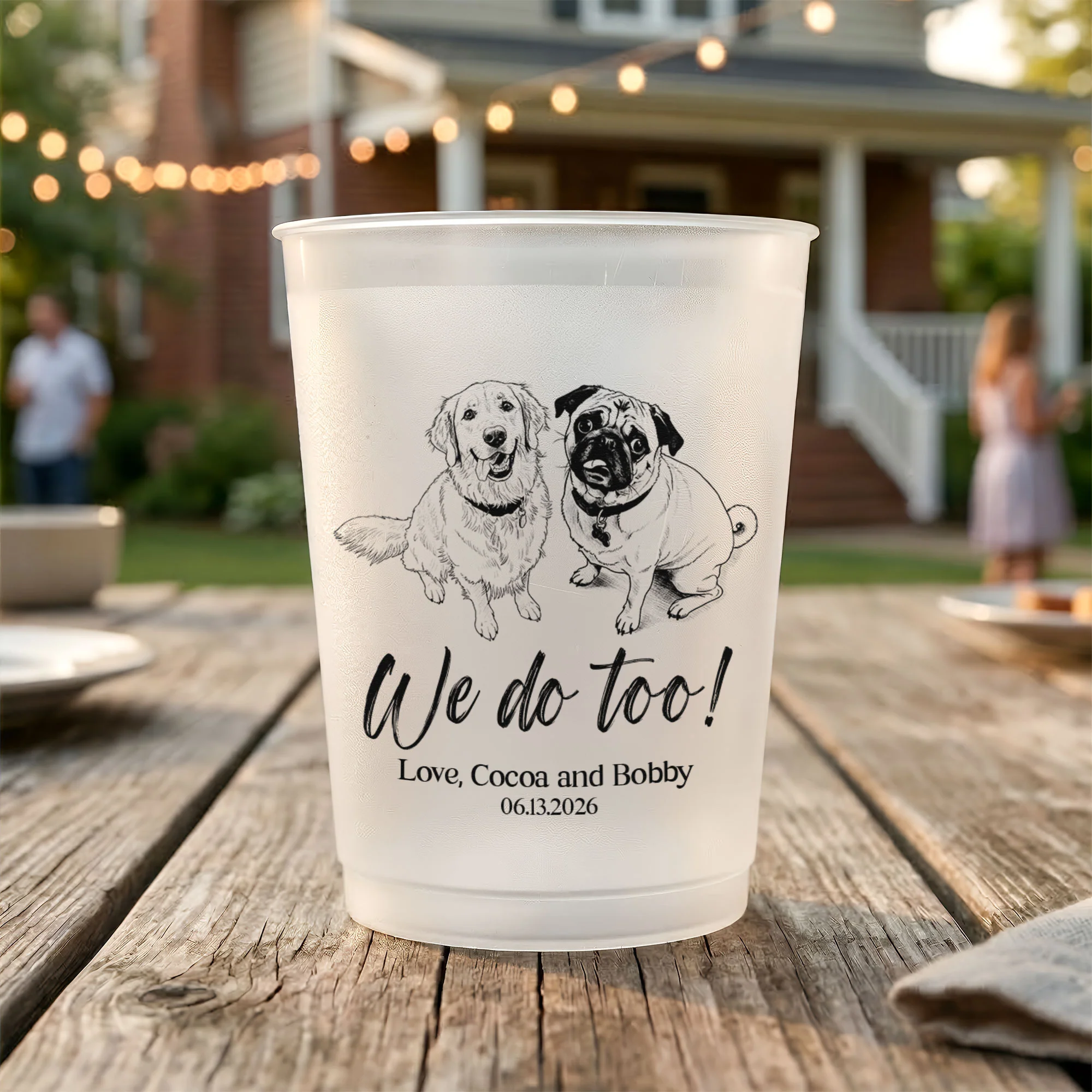 Custom Pet Portrait - Pet Wedding - Personalized Cups - Image 6
