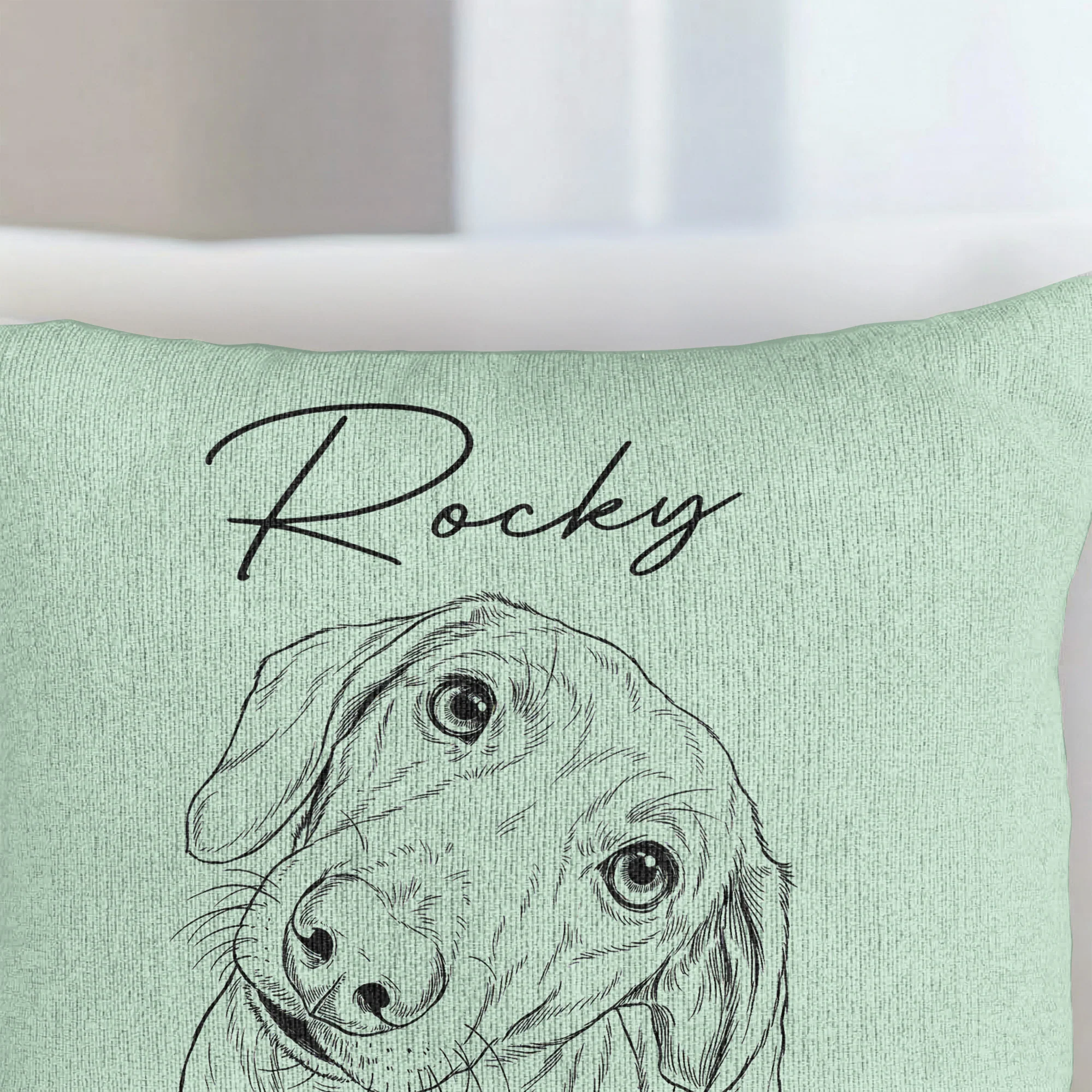 Custom Pet Portrait Sketch Line Art Gift For Dog Lover, Cat Lover - Personalized Pillow Cover - Image 5
