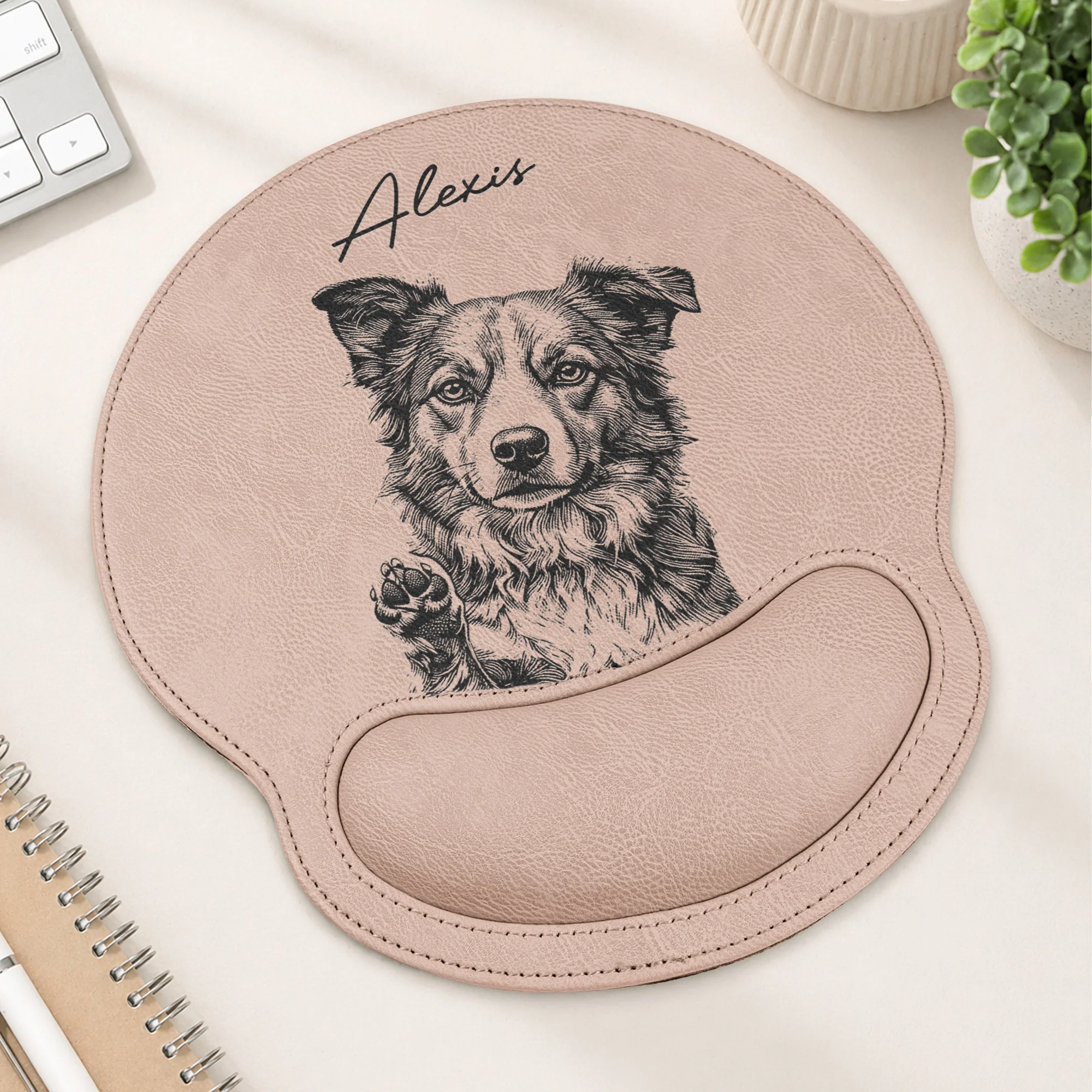 Custom Pet Portrait Sketch Line Art Gift For Pet Lovers - Personalized Mouse Pad - Image 9