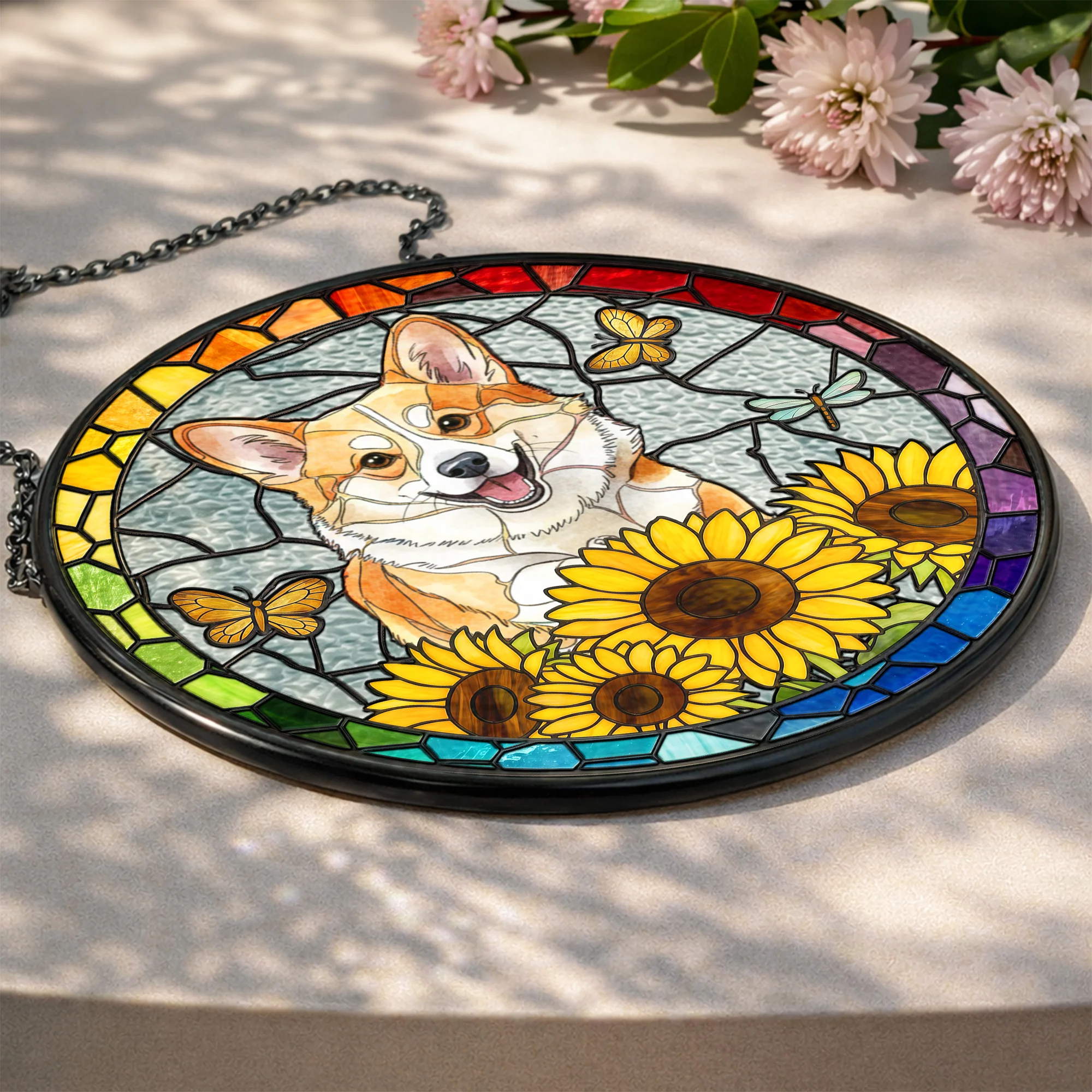 Custom Pet Portrait Stained Glass - Personalized Window Hanging Suncatcher - Image 4