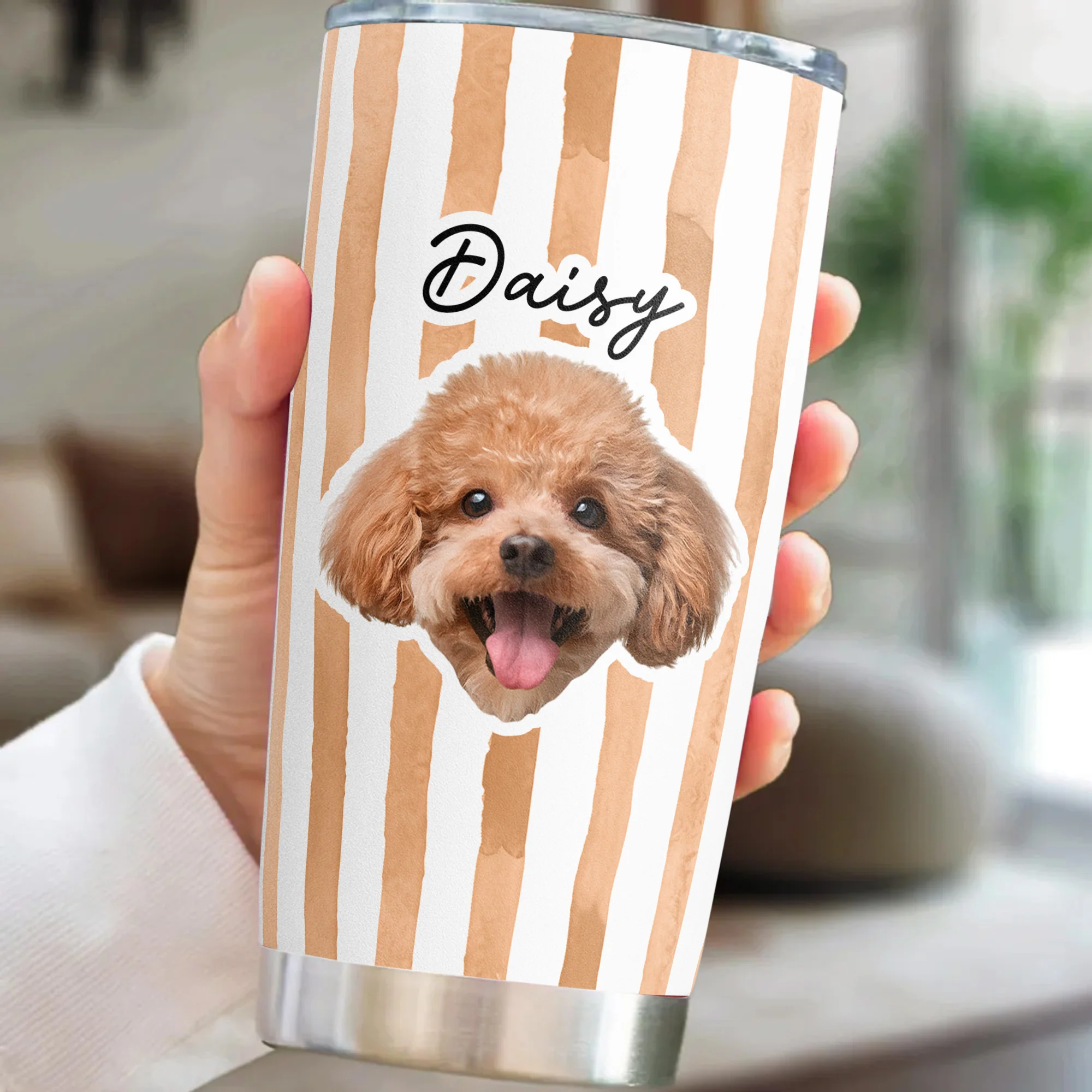 Custom Pet Portrait Tumbler Cup Dog Lover Cat Lover Gift - Personalized Photo Tumbler Cup - Image 4
