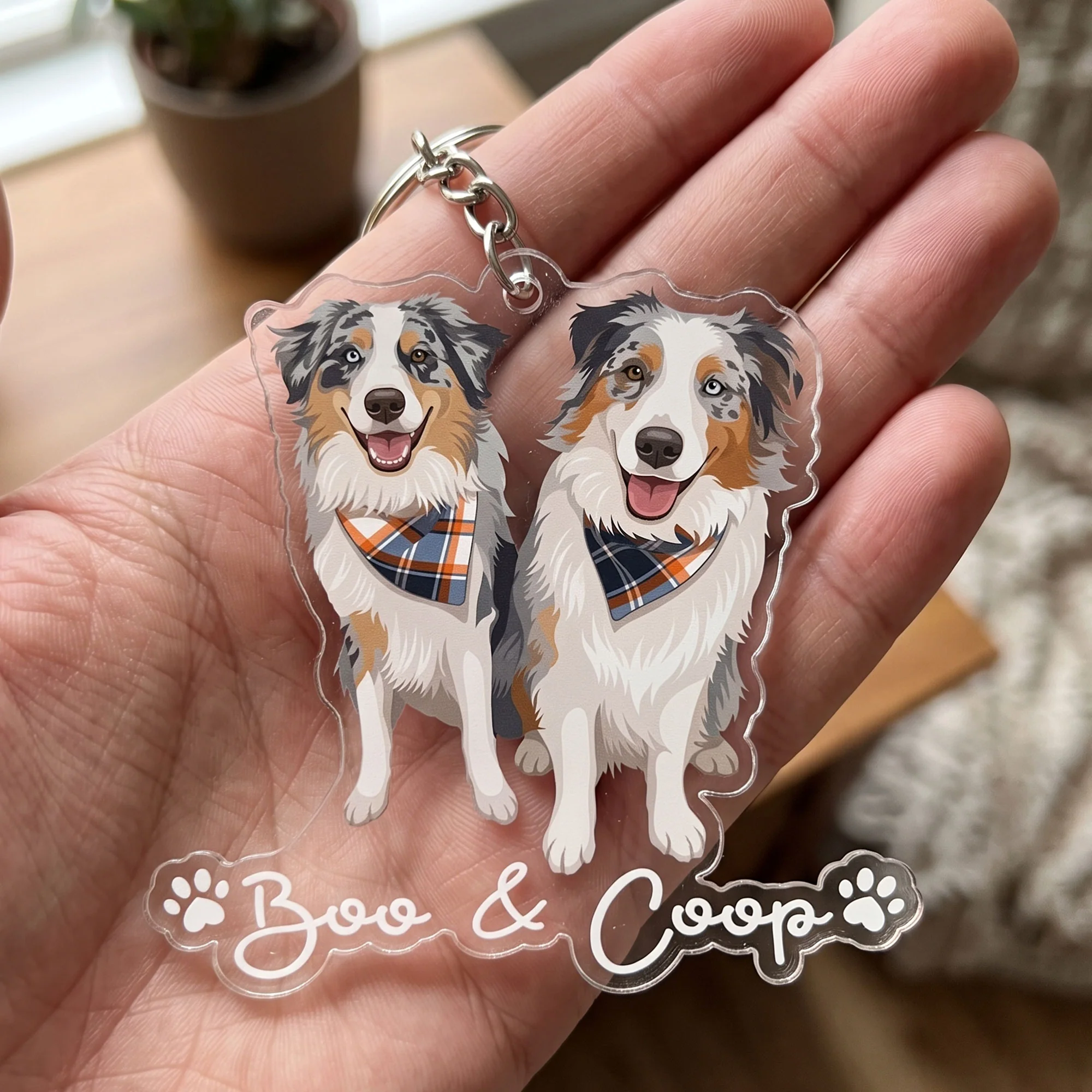 Custom Pet Portrait - Turn Photo Into Art, Gifts For Dog Lovers, Cat Lovers - Personalized Keychain - Image 5