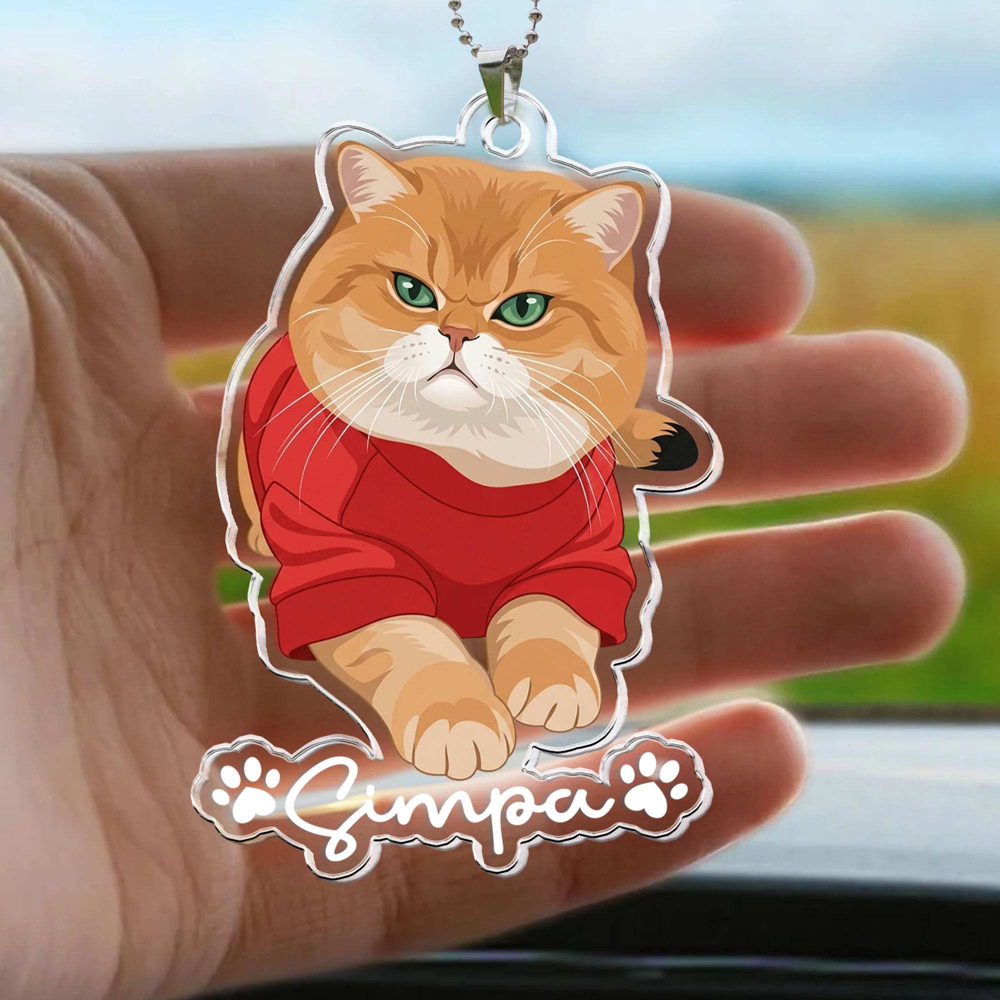 Custom Pet Portrait - Turn Photo Into Art, Gifts For Dog Lovers, Cat Lovers - Personalized Rear View Mirror Accessory - Image 5