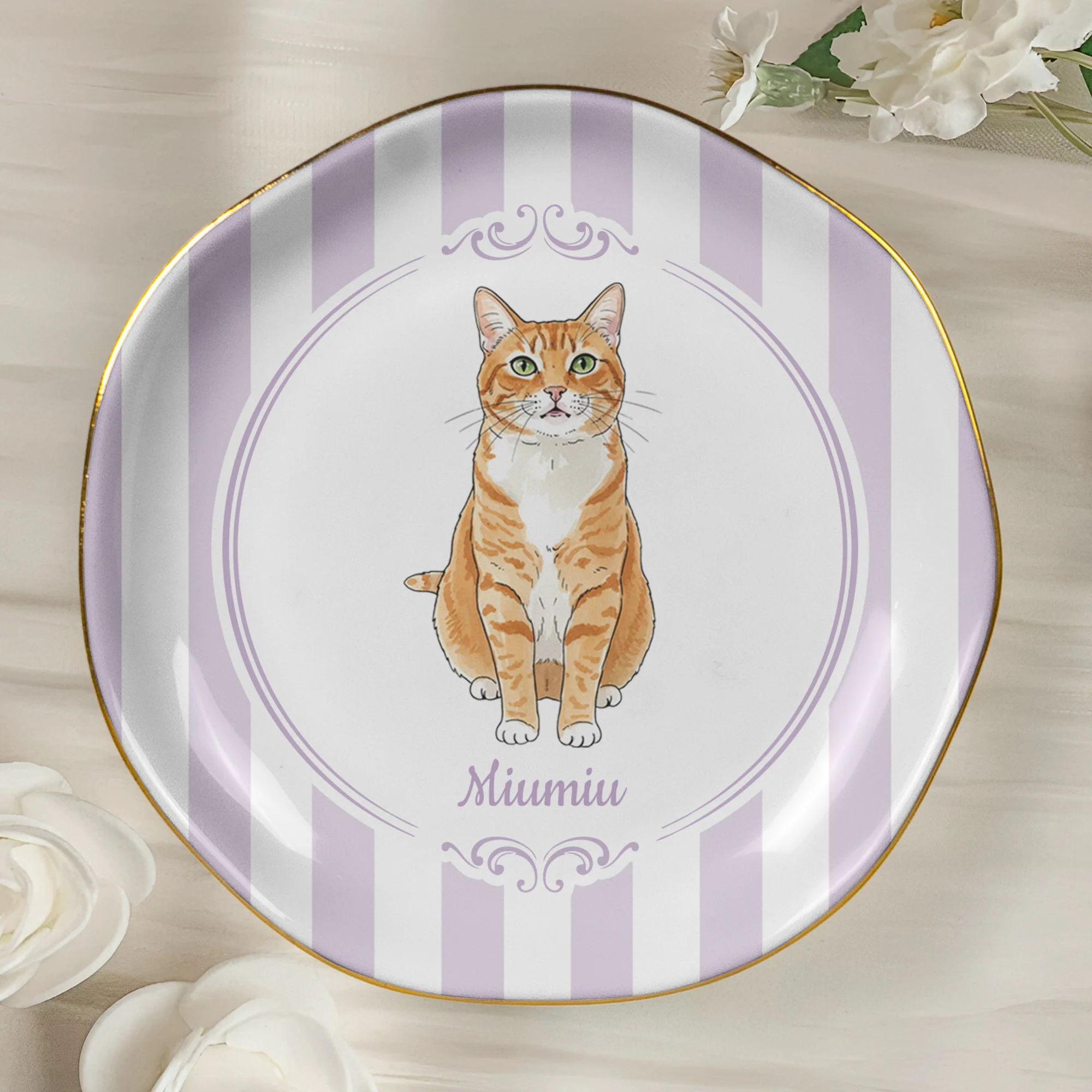 Custom Pet Portrait Watercolor Art Gift For Dog Mom, Cat Mom - Personalized Jewelry Dish - Image 6