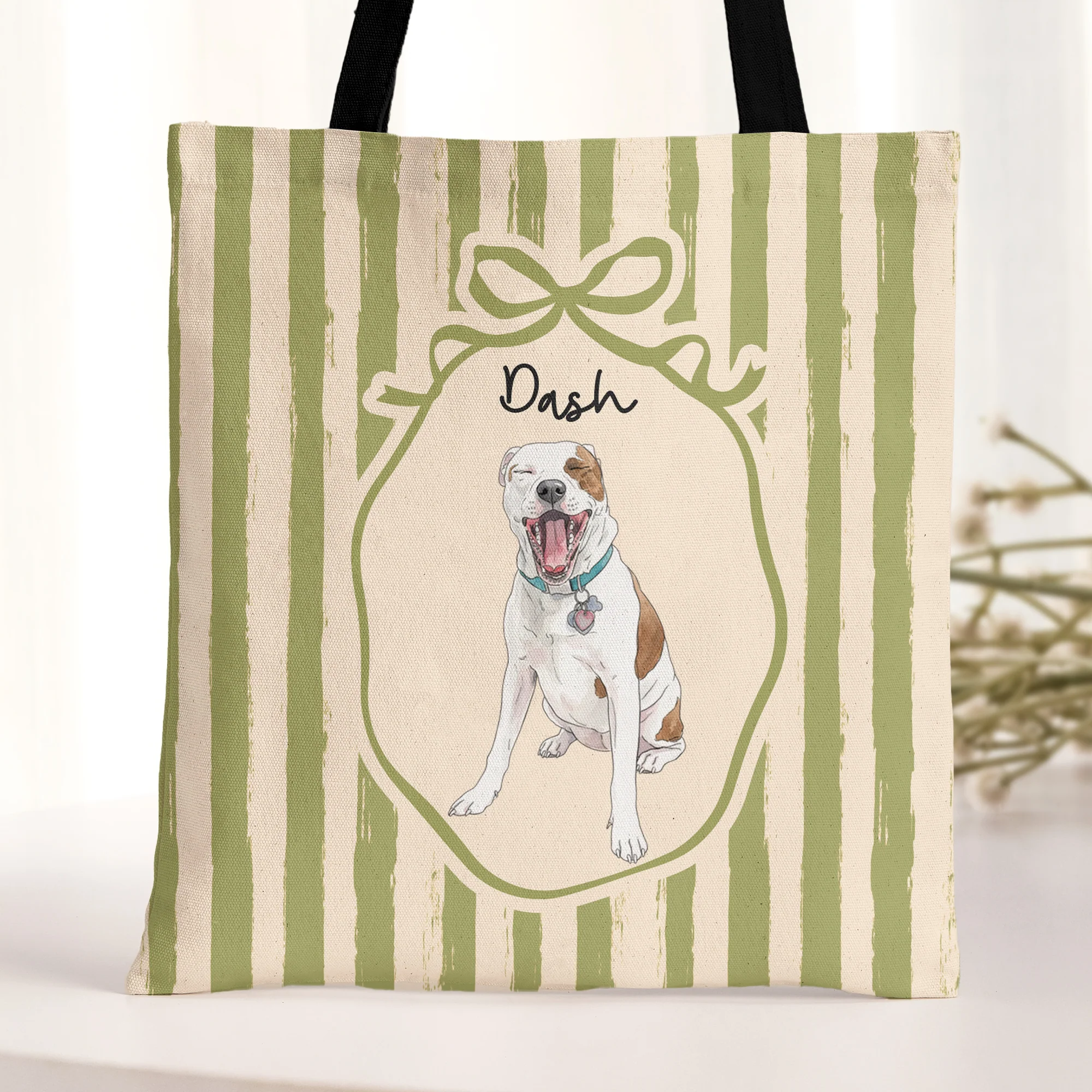 Custom Pet Portrait Watercolor Gifts For Dog Mom, Cat Mom - Personalized Tote Bag - Image 4