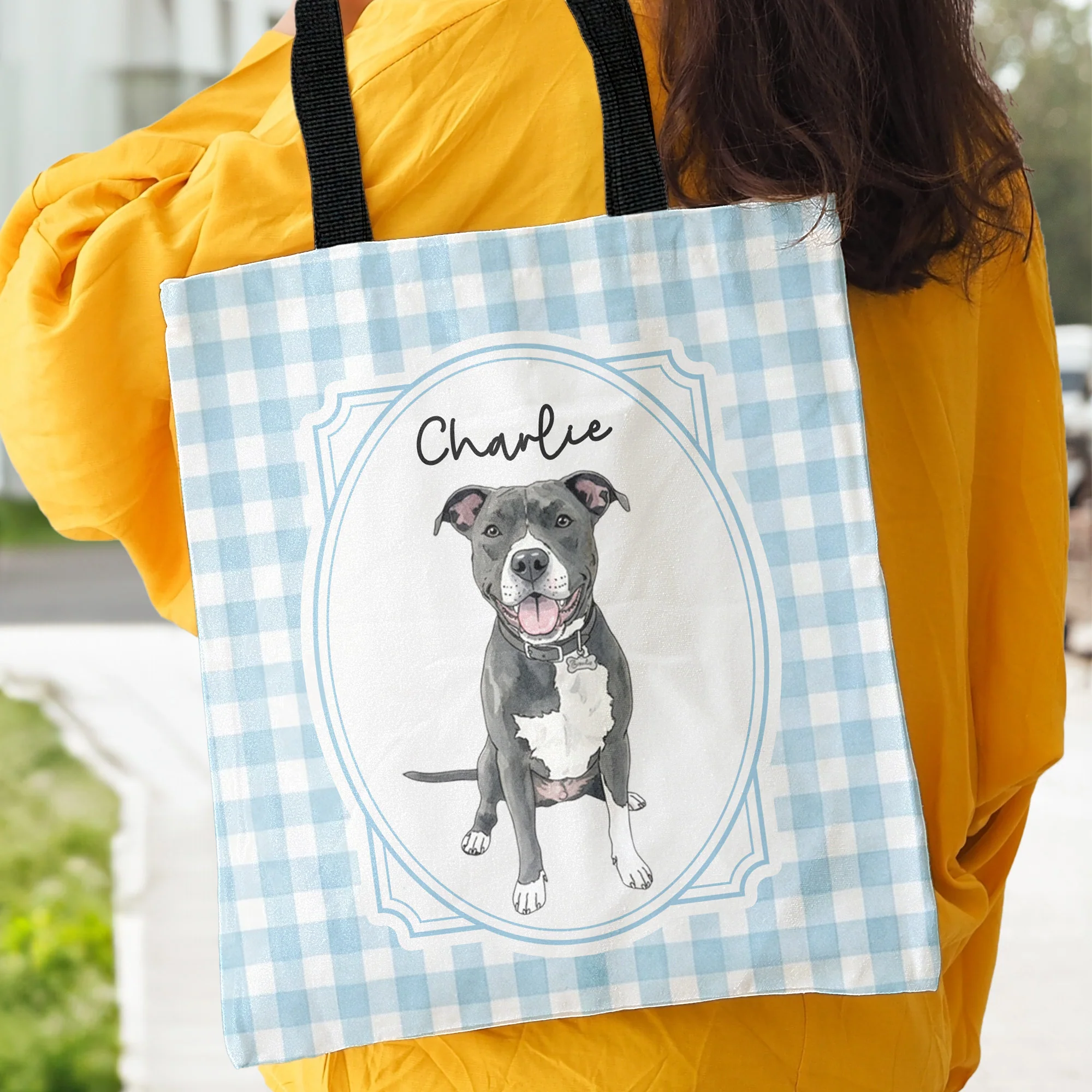 Custom Pet Portrait Watercolor Gifts For Dog Mom, Cat Mom - Personalized Tote Bag - Image 7