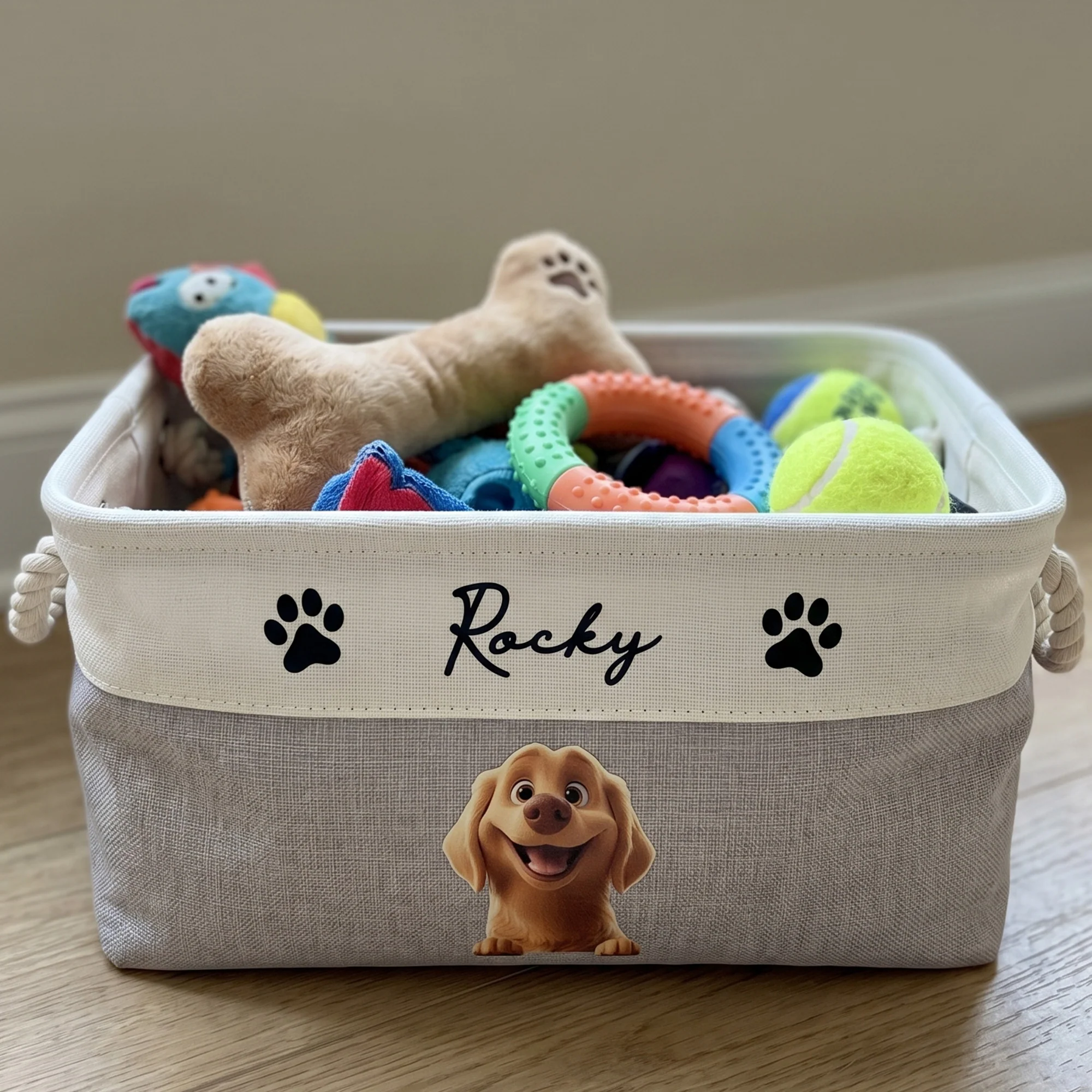 Custom Pets For Dog Lovers, Cat Lovers - Personalized Storage Basket